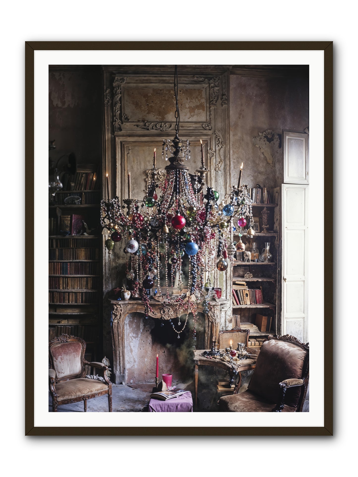 Behind The Velvet Drapes -- Framed Print - Black 36x48