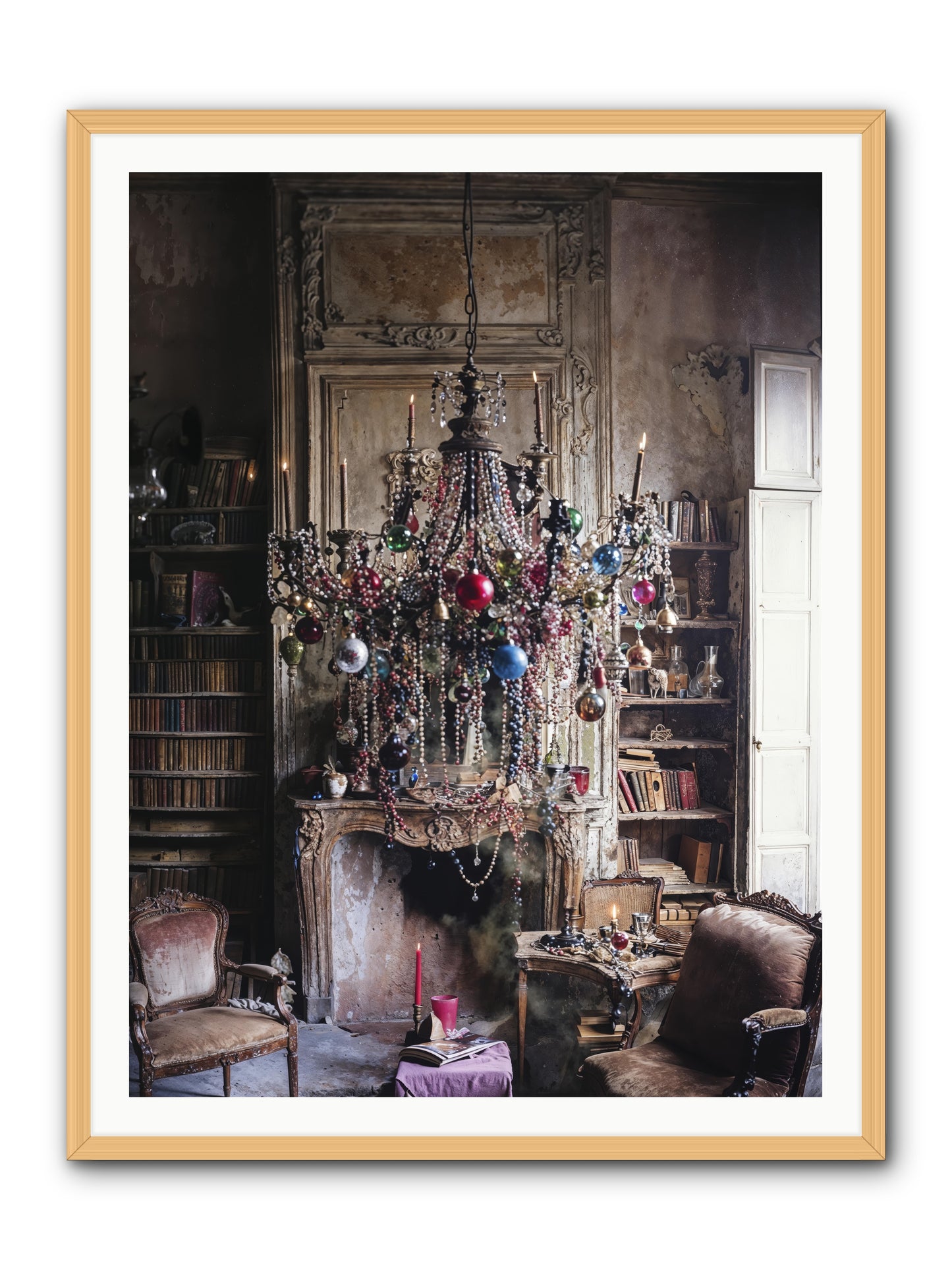 Behind The Velvet Drapes -- Framed Print - Natural 36x48