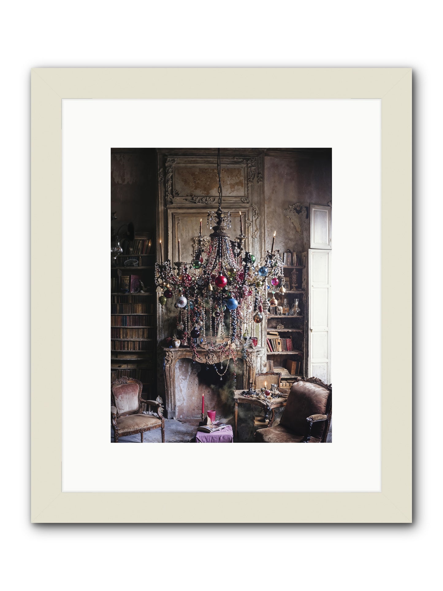 Behind The Velvet Drapes -- Framed Print - White 9x12