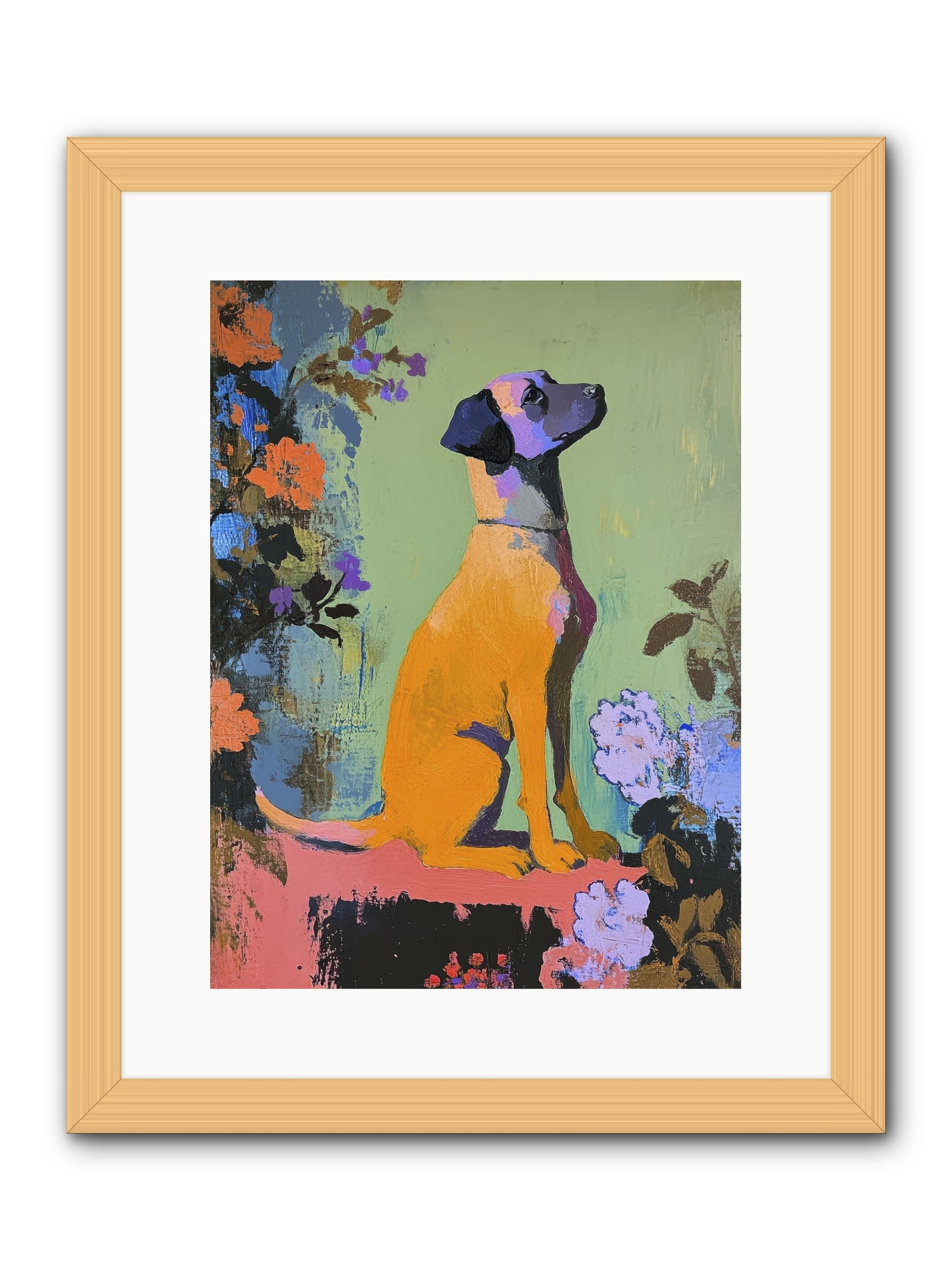 Behind the Honeysuckle -- Framed Print - Natural 12x16