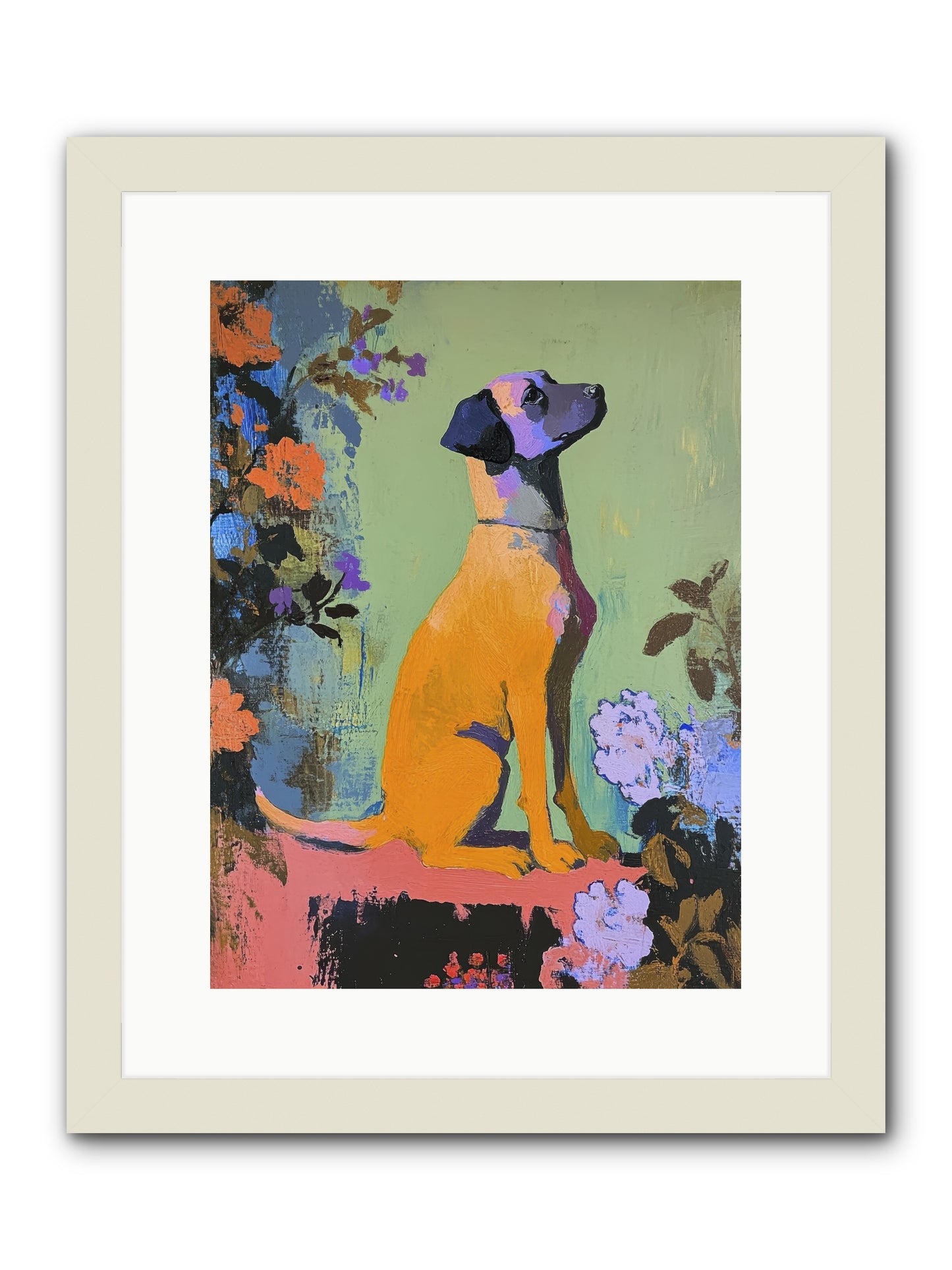 Behind the Honeysuckle -- Framed Print - White 12x16