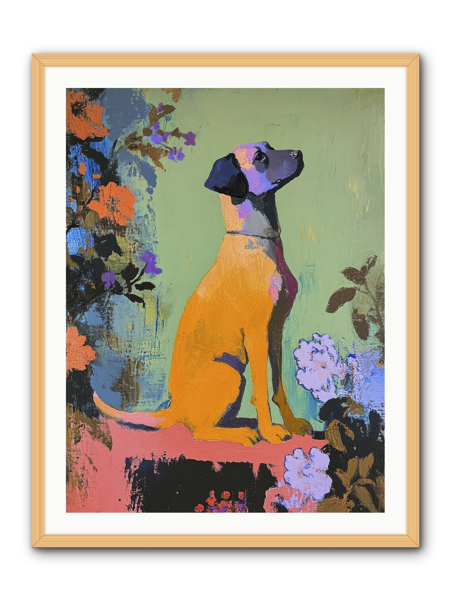Behind the Honeysuckle -- Framed Print - Natural 30x40