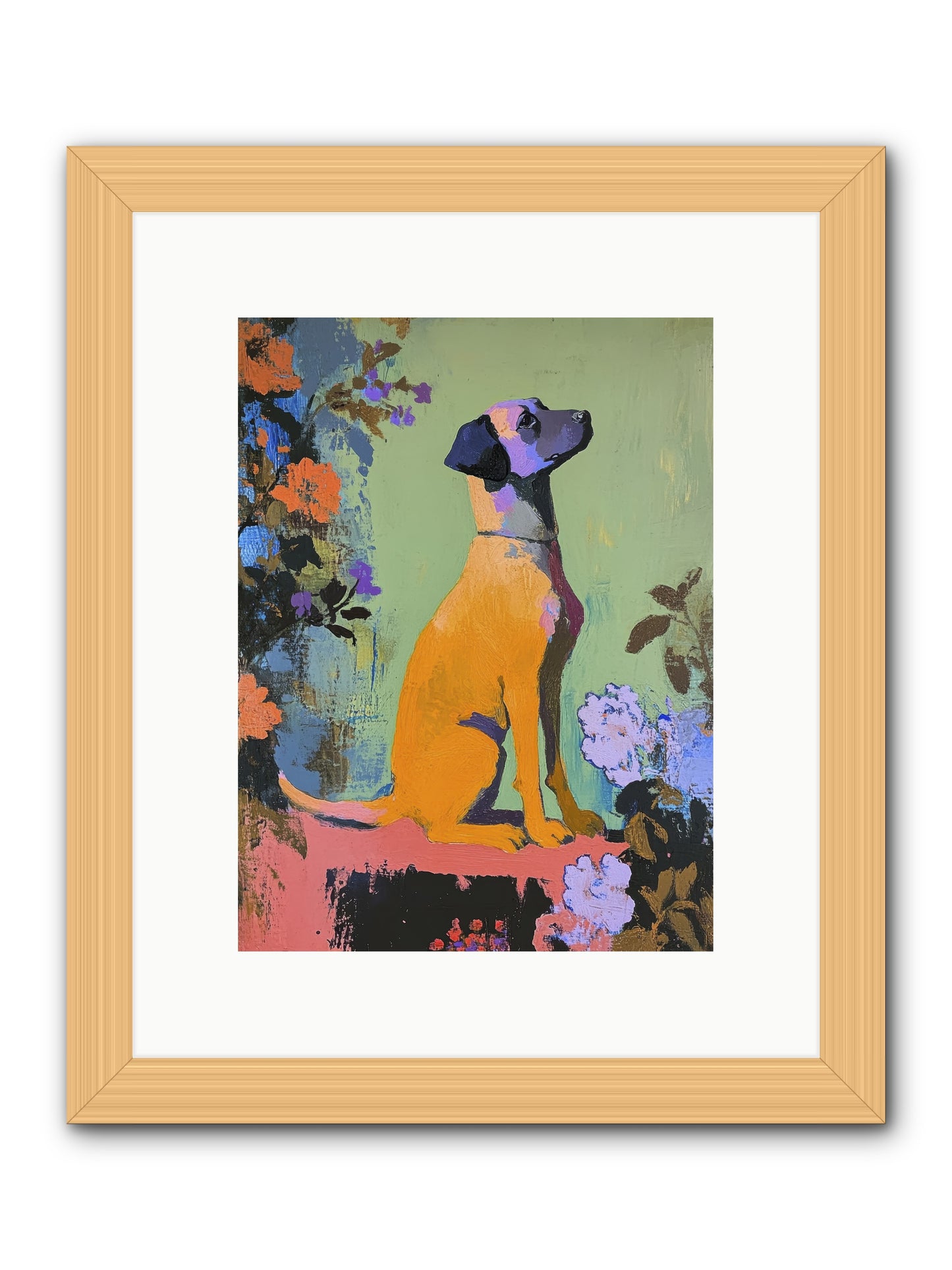 Behind the Honeysuckle -- Framed Print - Natural 9x12
