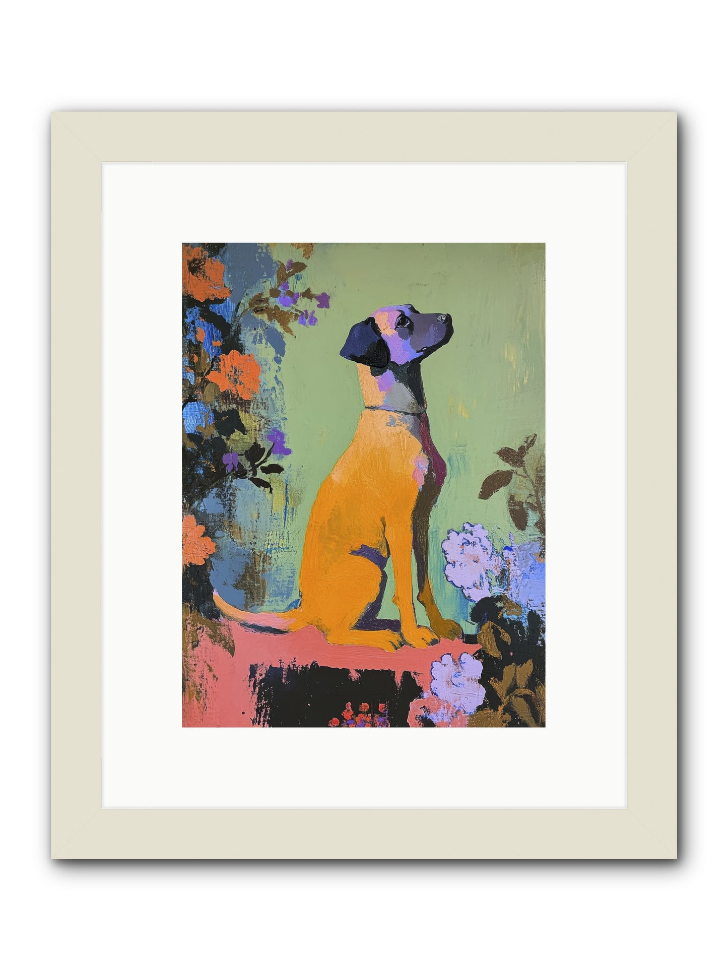 Behind the Honeysuckle -- Framed Print - White 9x12