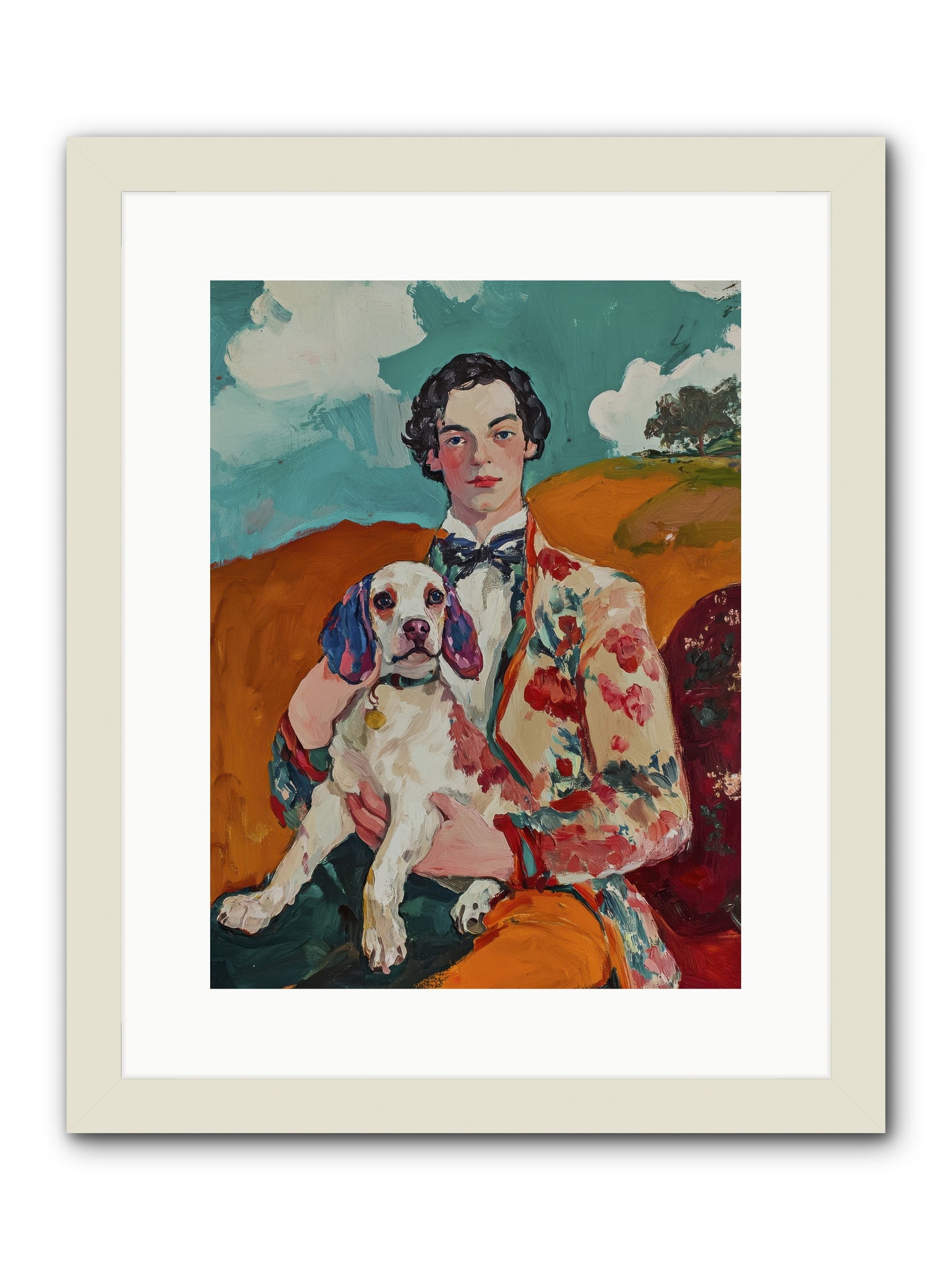 Beloved's Embrace -- Framed Print - White 12x16
