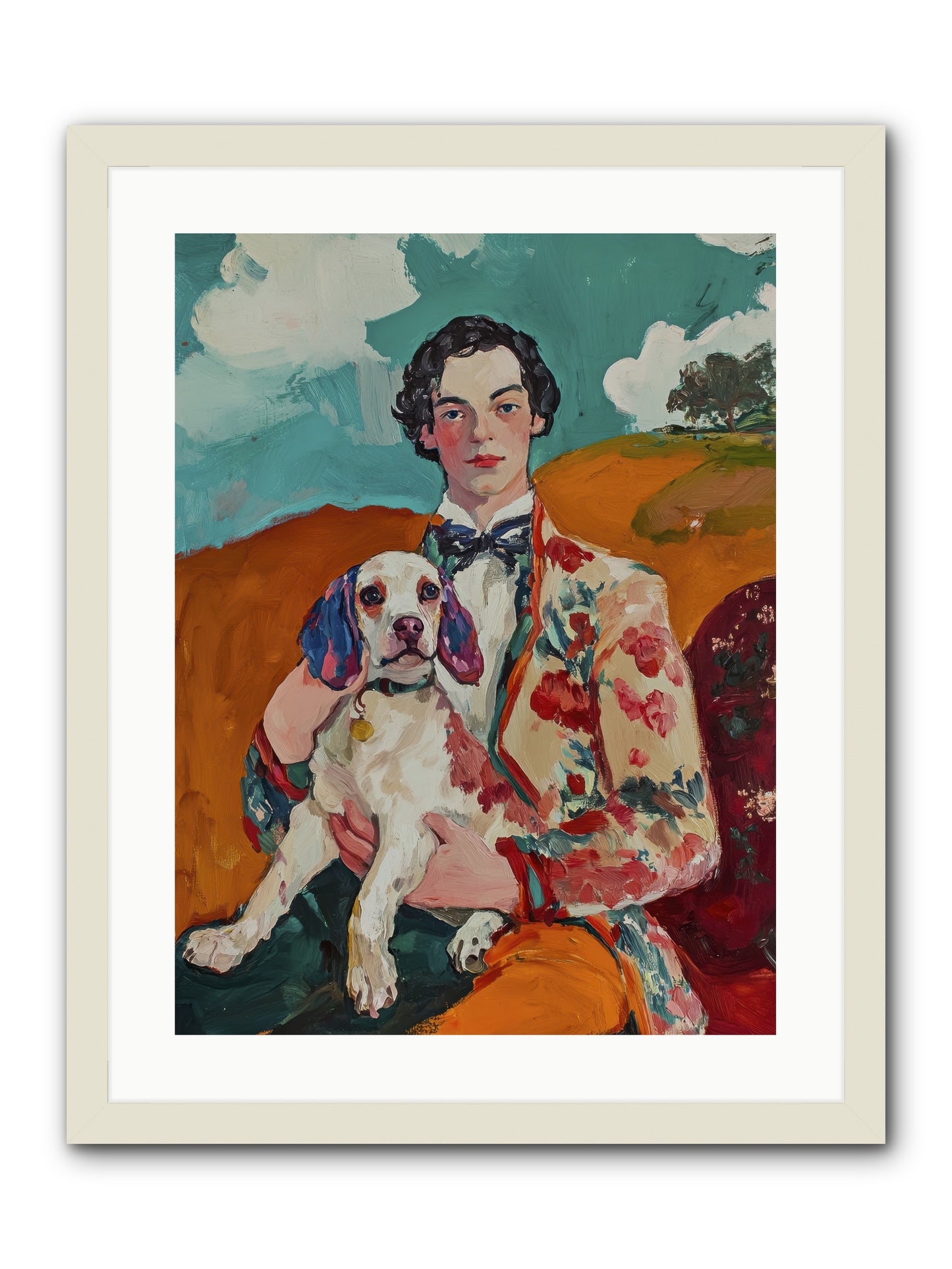 Beloved's Embrace -- Framed Print - White 18x24
