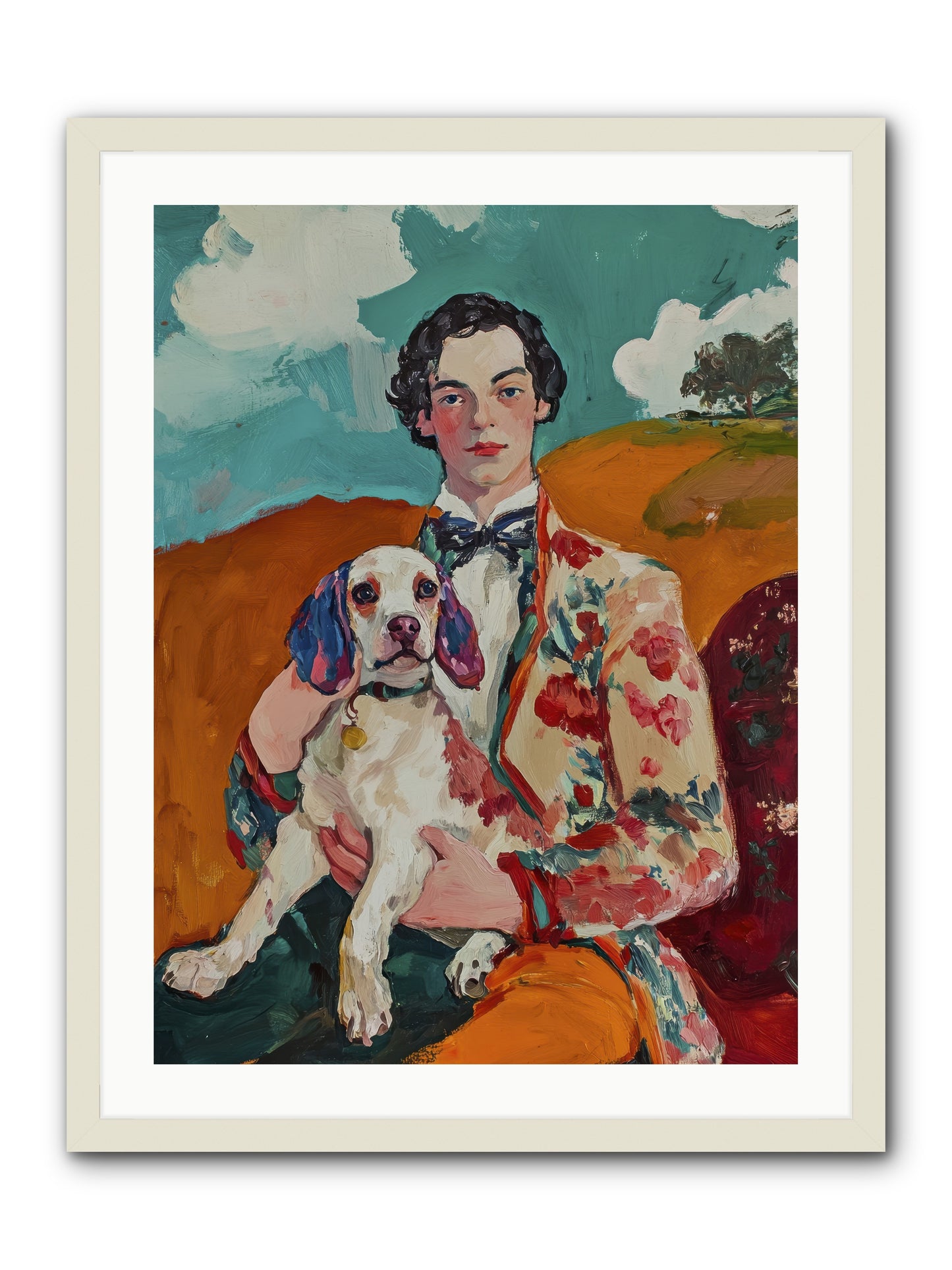 Beloved's Embrace -- Framed Print - White 24x32