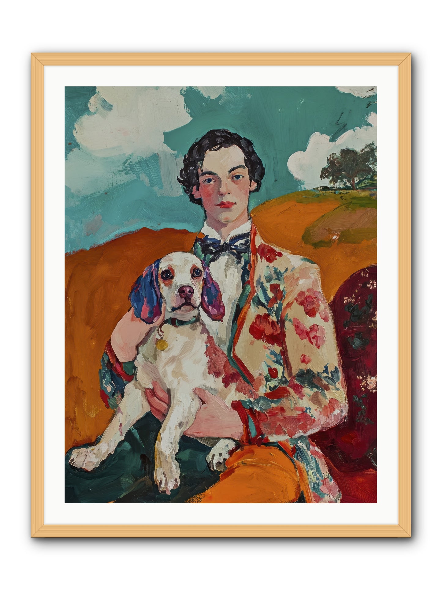 Beloved's Embrace -- Framed Print - Natural 30x40