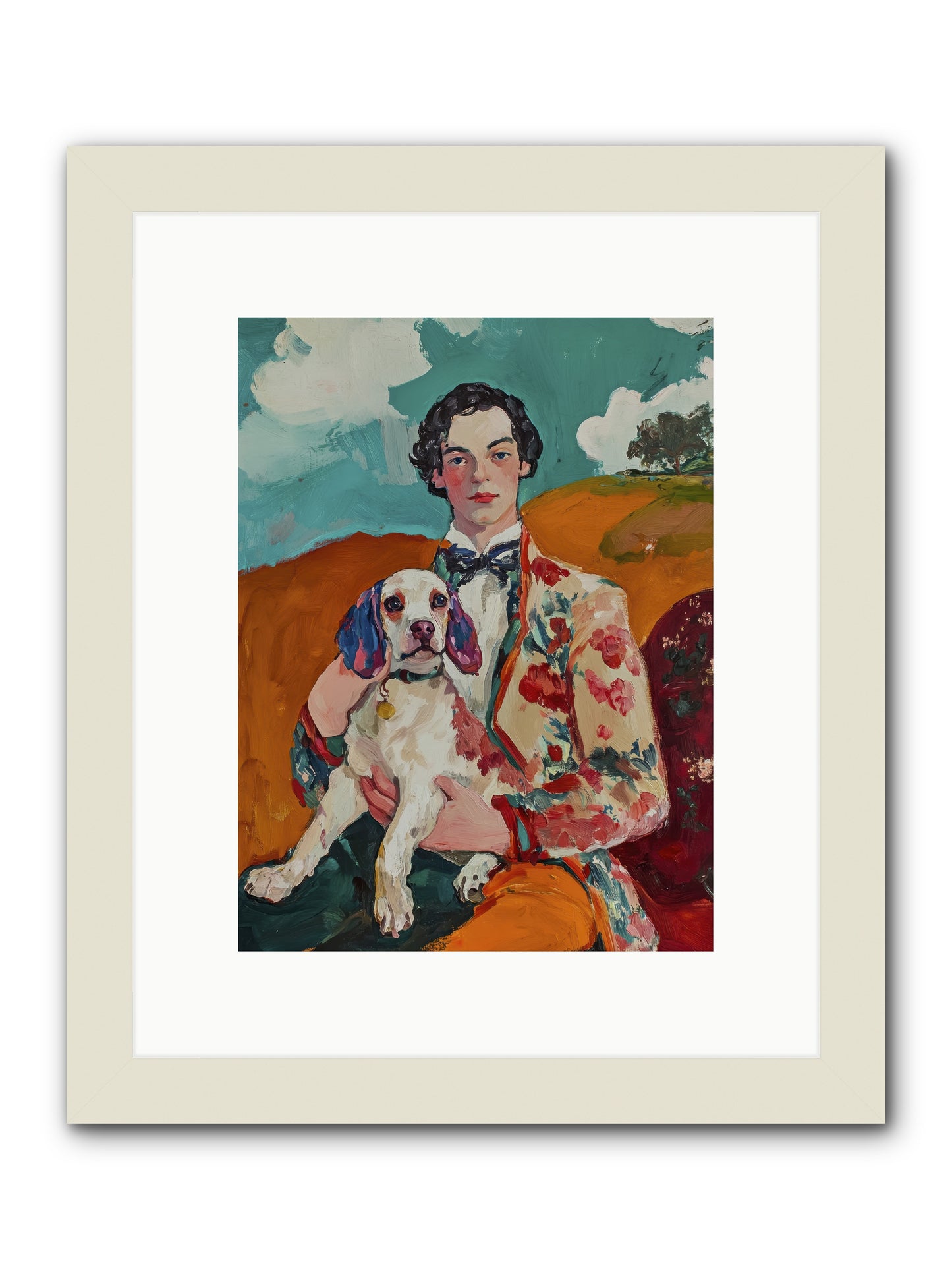 Beloved's Embrace -- Framed Print - White 9x12