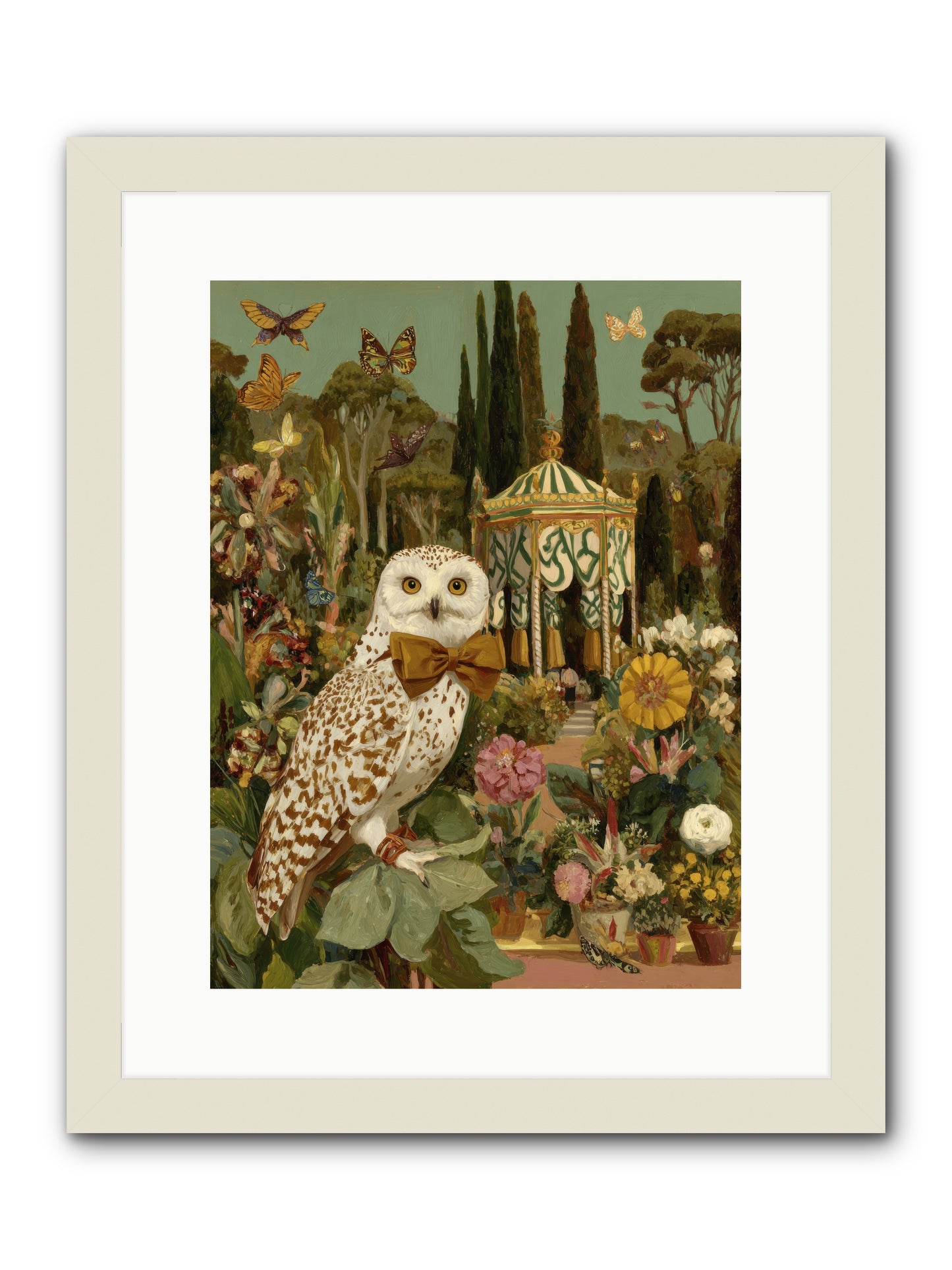 Beneath an antique canopy -- Framed Print - White 12x16