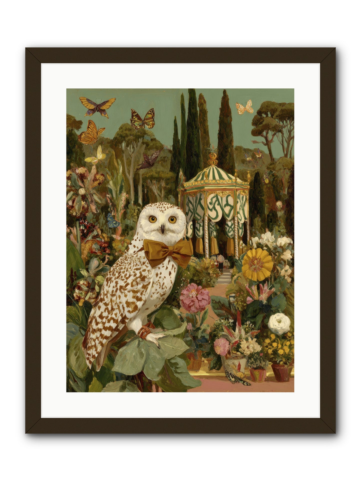 Beneath an antique canopy -- Framed Print - Black 18x24