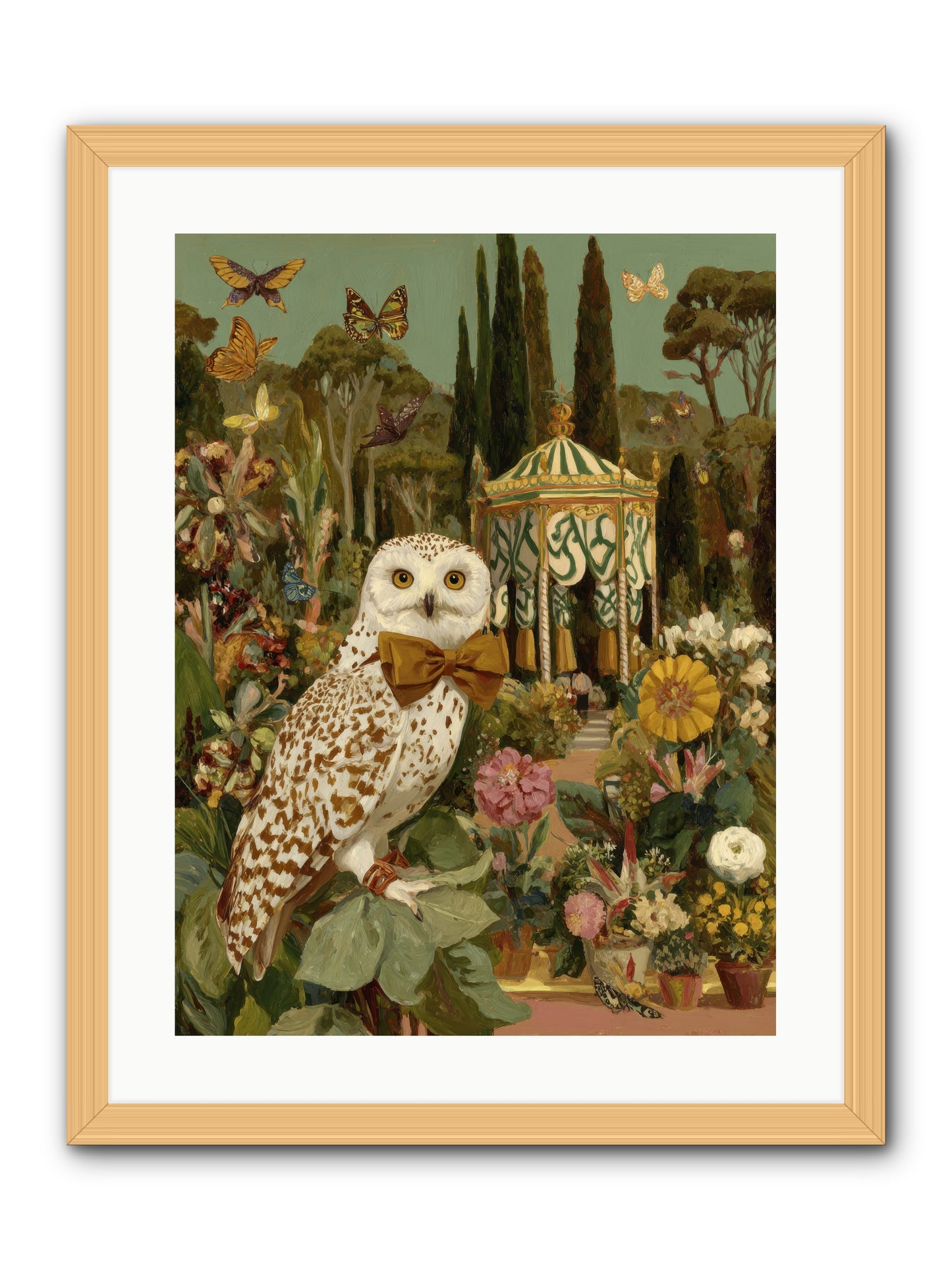 Beneath an antique canopy -- Framed Print - Natural 18x24