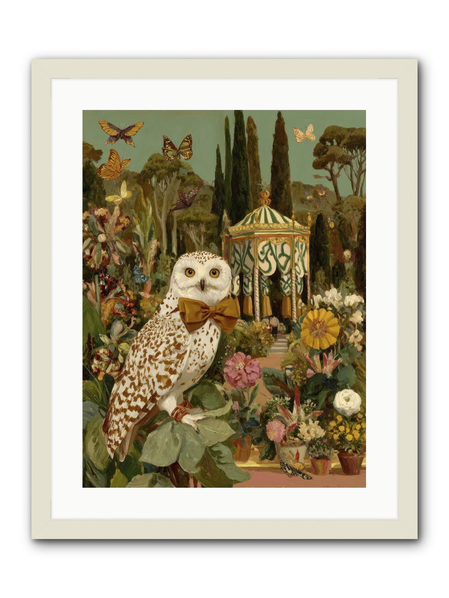 Beneath an antique canopy -- Framed Print - White 18x24
