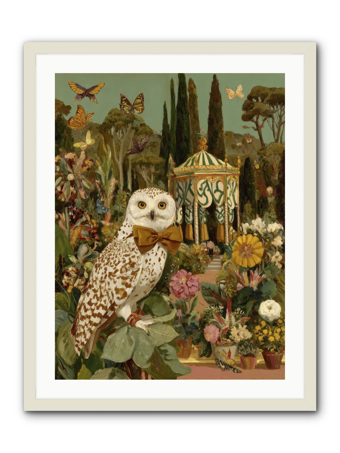 Beneath an antique canopy -- Framed Print - White 24x32
