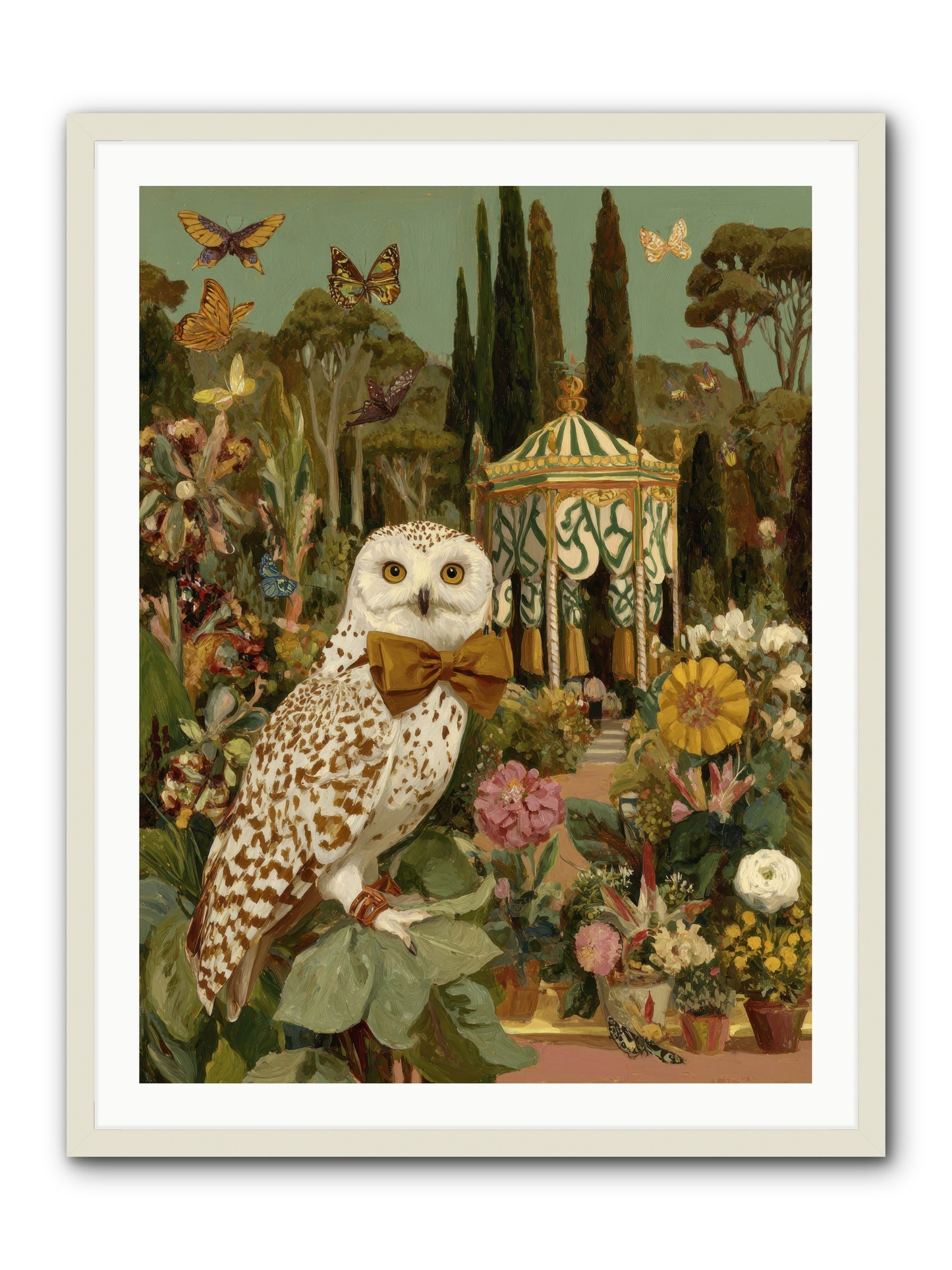 Beneath an antique canopy -- Framed Print - White 30x40