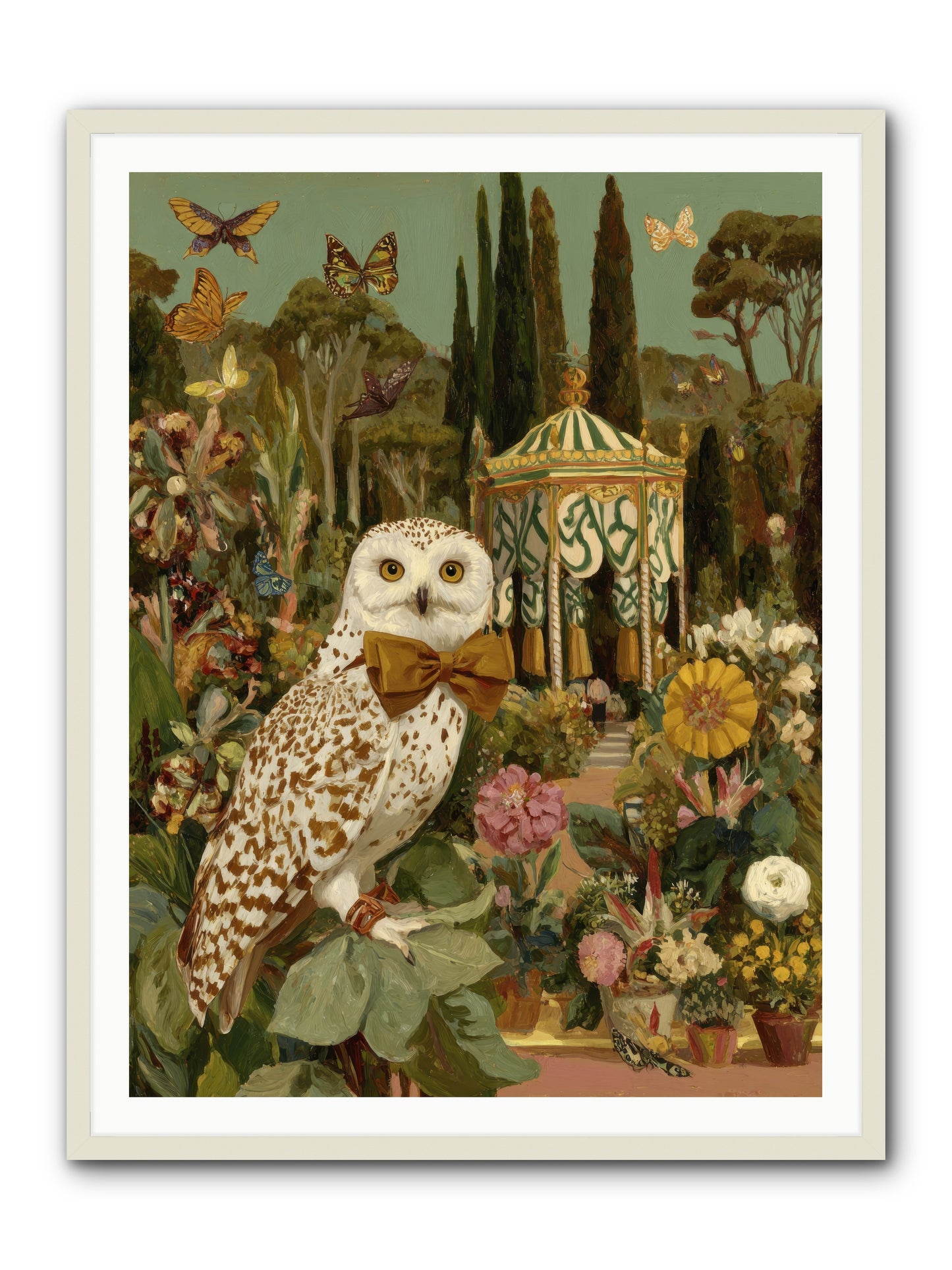 Beneath an antique canopy -- Framed Print - White 36x48