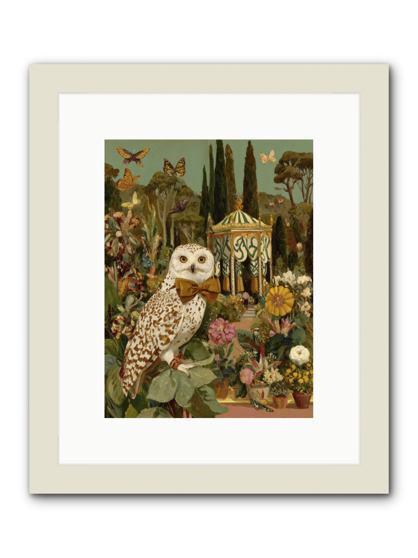 Beneath an antique canopy -- Framed Print - White 9x12