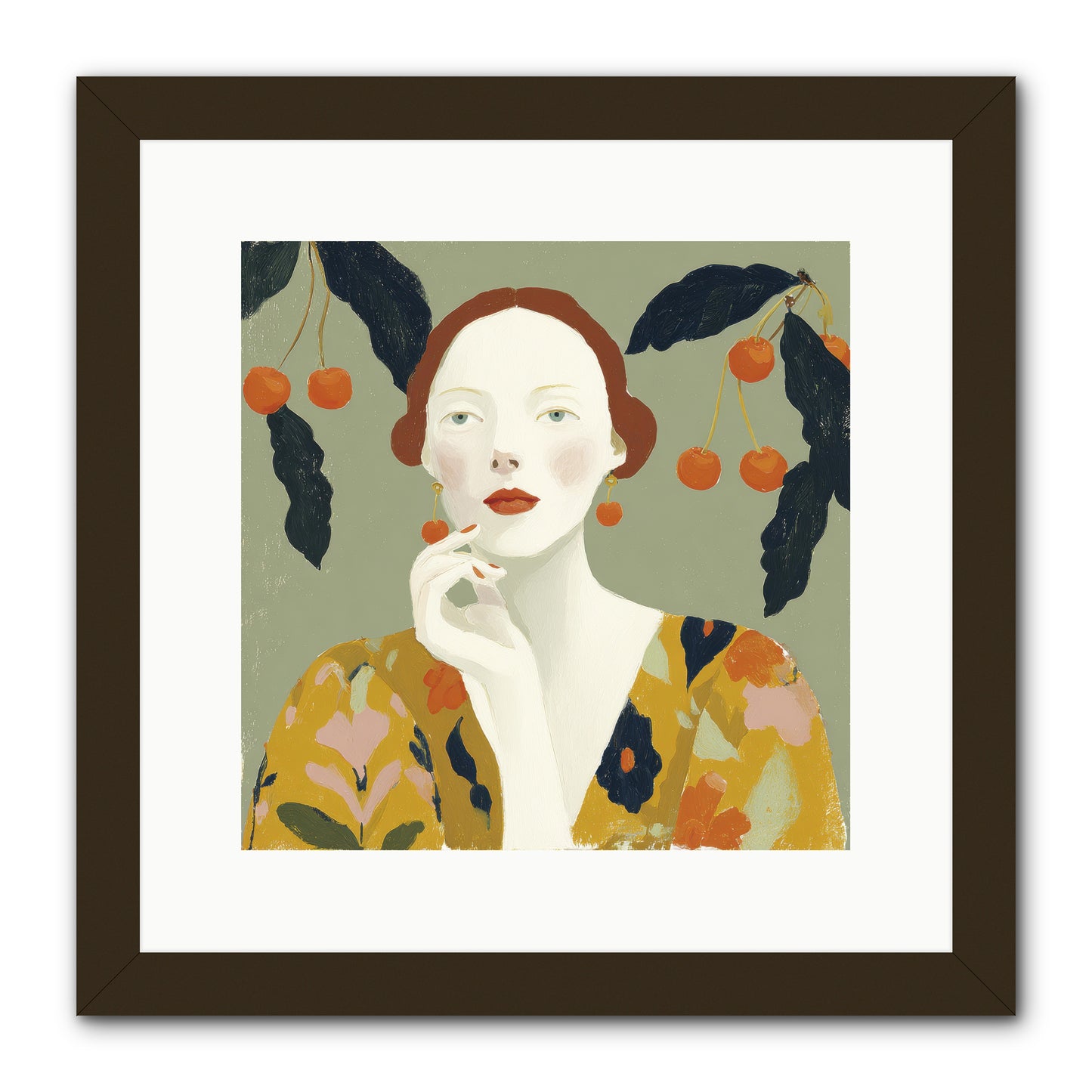 Beneath the Hanging Fruit -- Framed Print - Black 12x12