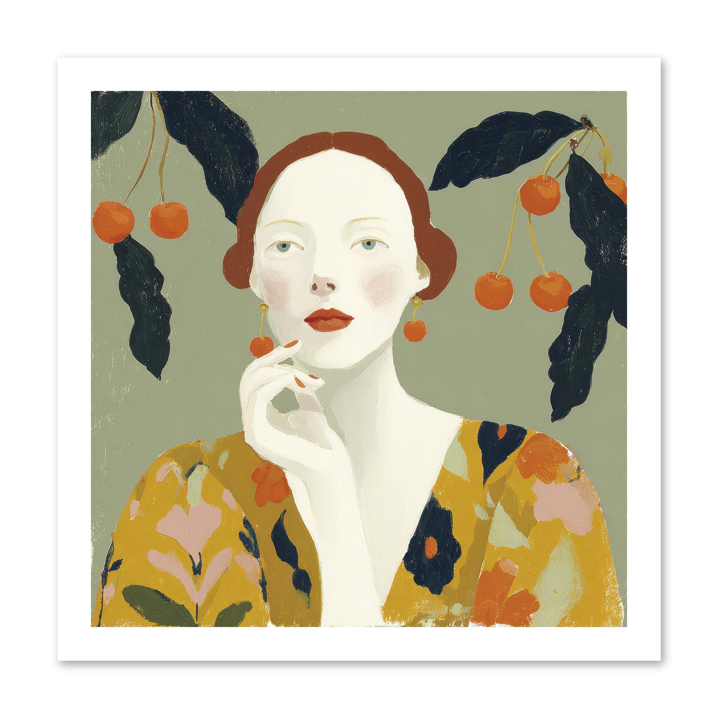 Beneath the Hanging Fruit -- Loose Canvas Print 16x16