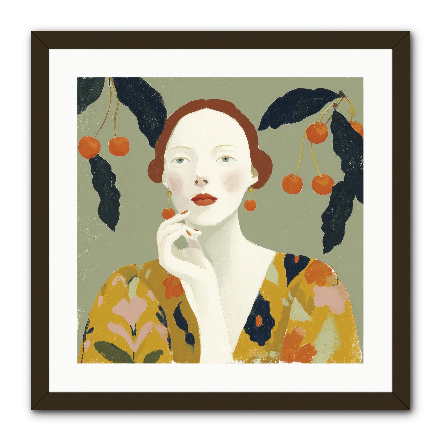 Beneath the Hanging Fruit -- Framed Print - Black 20x20