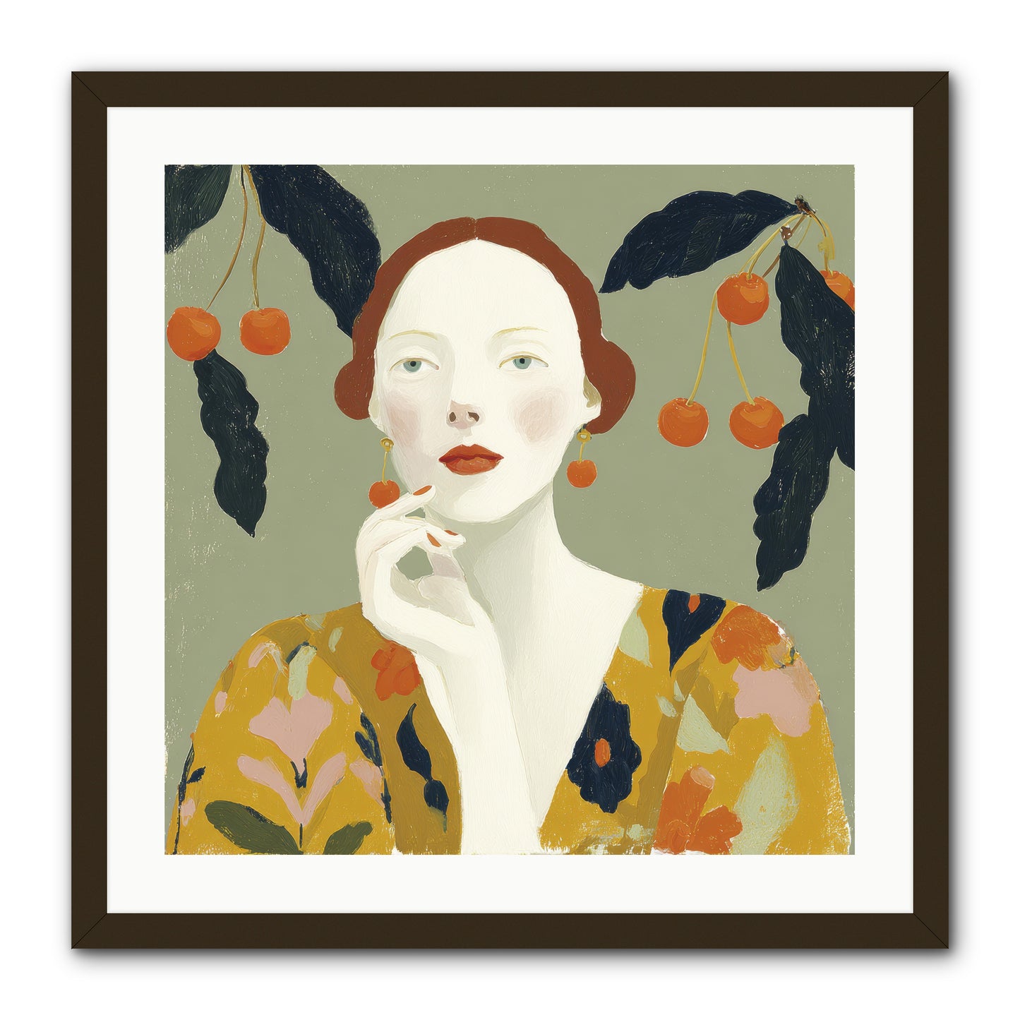 Beneath the Hanging Fruit -- Framed Print - Black 24x24