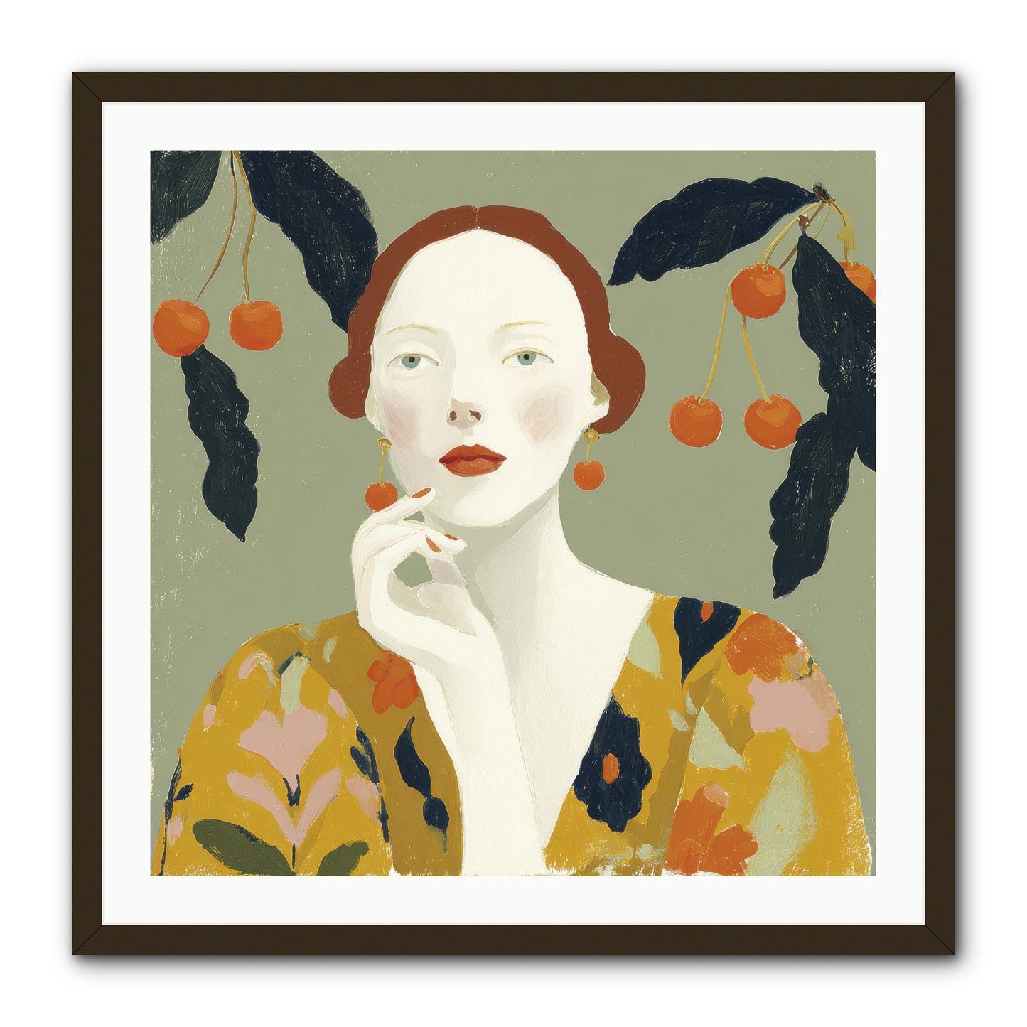 Beneath the Hanging Fruit -- Framed Print - Black 30x30