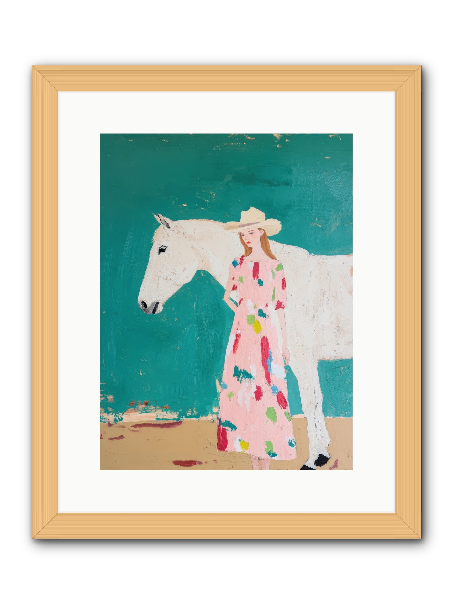 Beneath the Turquoise Sky -- Framed Print - Natural 12x16