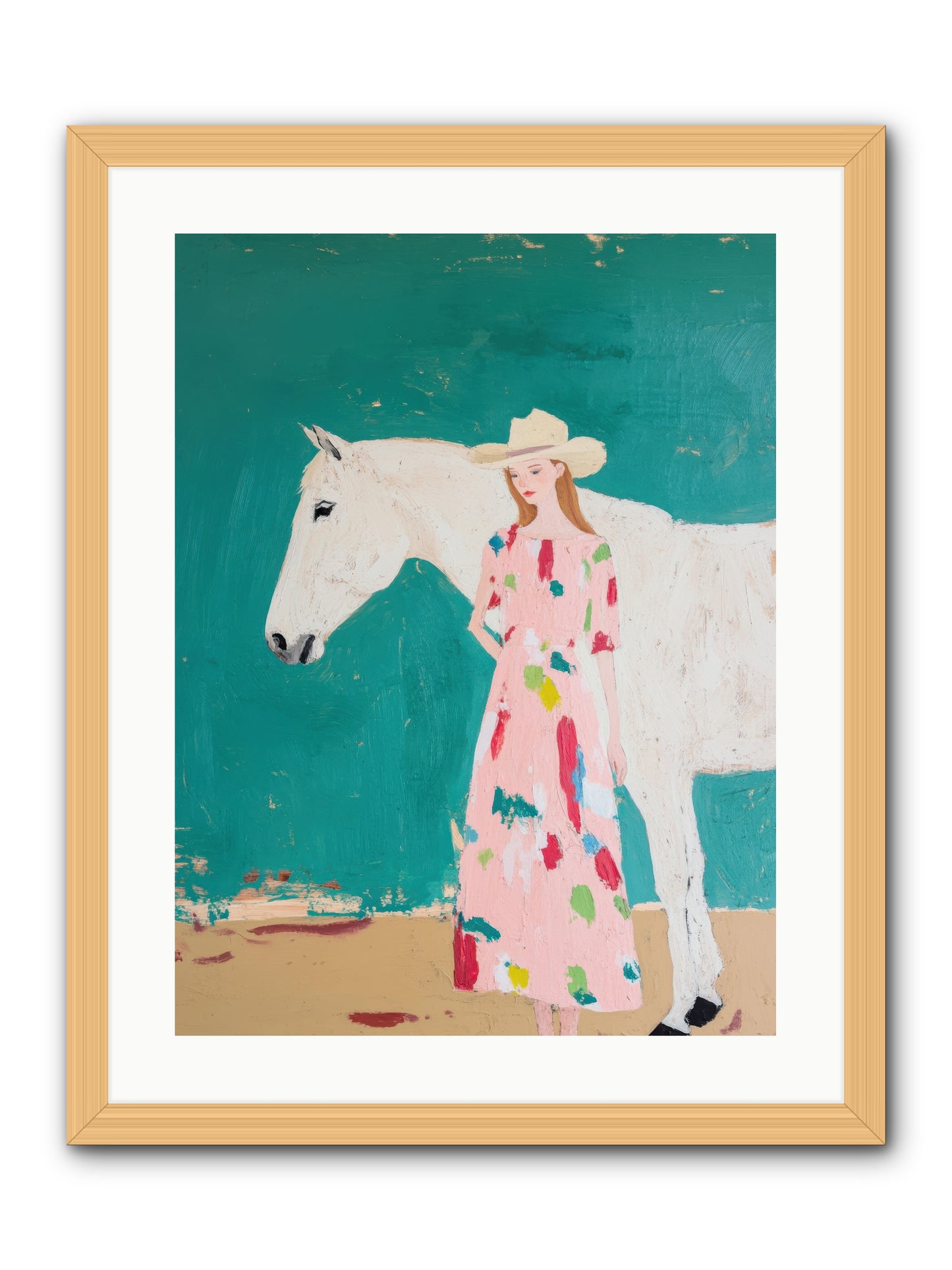 Beneath the Turquoise Sky -- Framed Print - Natural 18x24