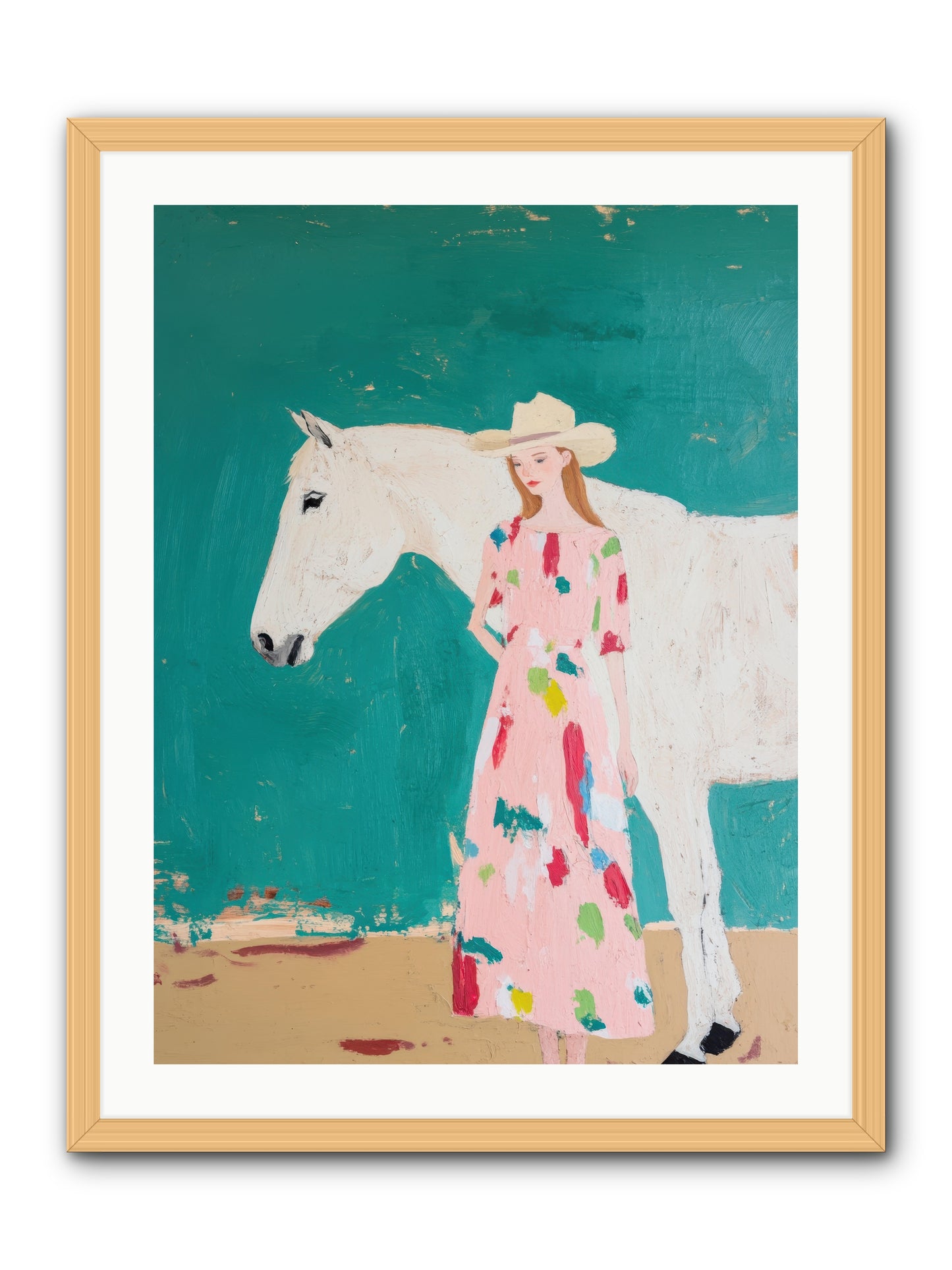 Beneath the Turquoise Sky -- Framed Print - Natural 24x32