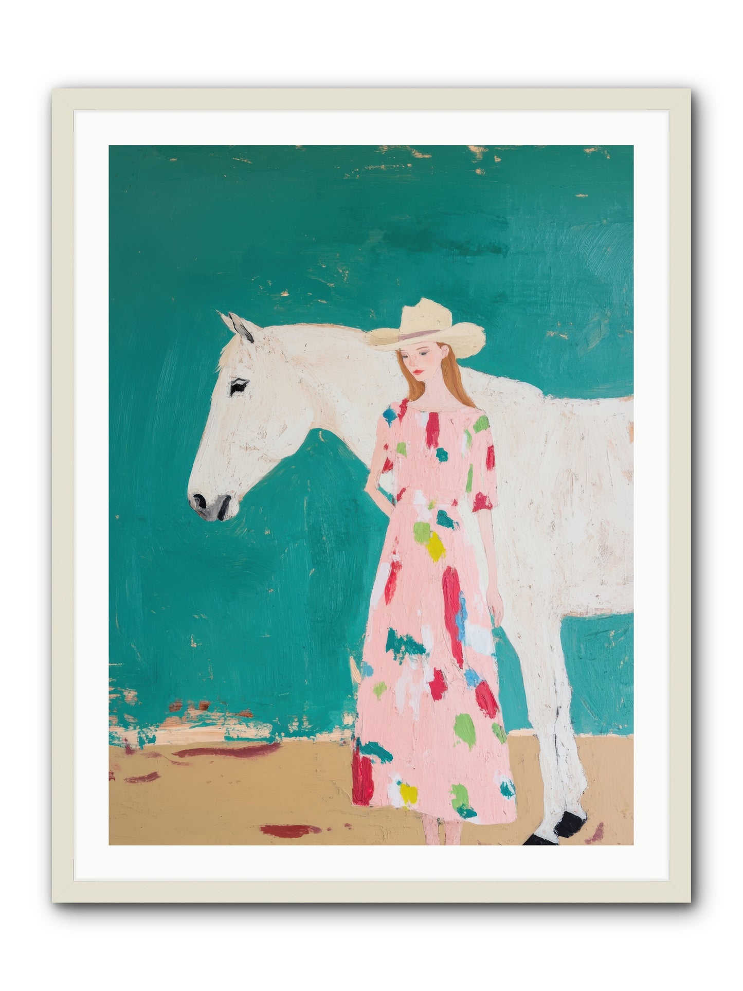 Beneath the Turquoise Sky -- Framed Print - White 30x40
