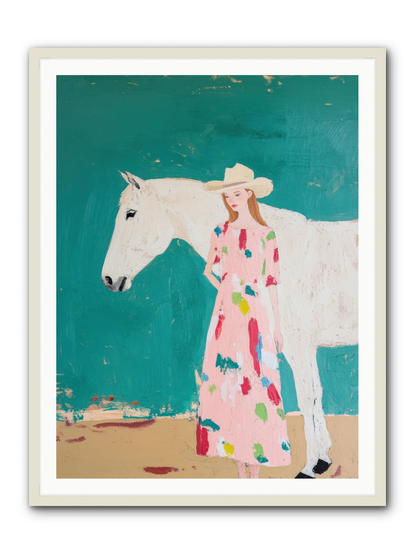 Beneath the Turquoise Sky -- Framed Print - White 36x48
