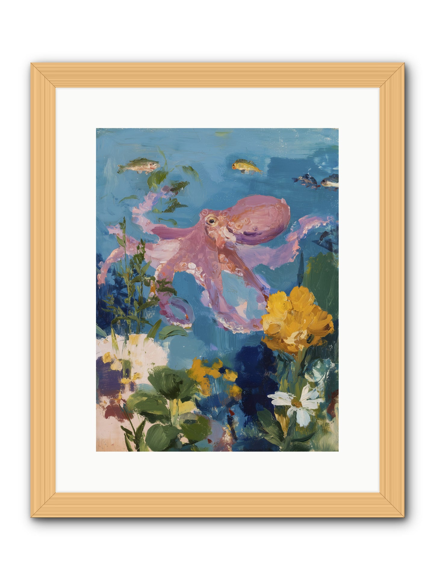 Beneath the Waves -- Framed Print - Natural 12x16