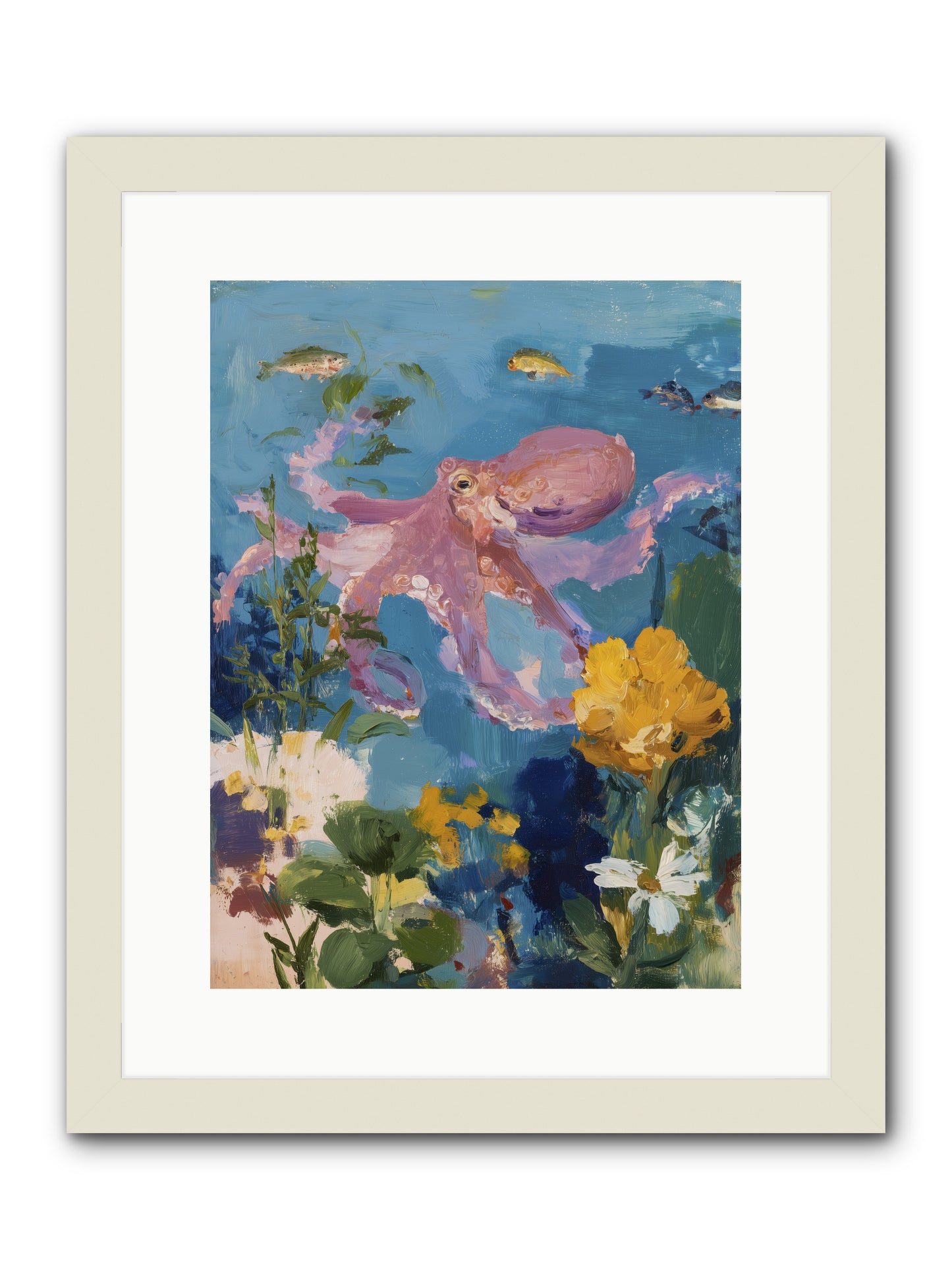 Beneath the Waves -- Framed Print - White 12x16