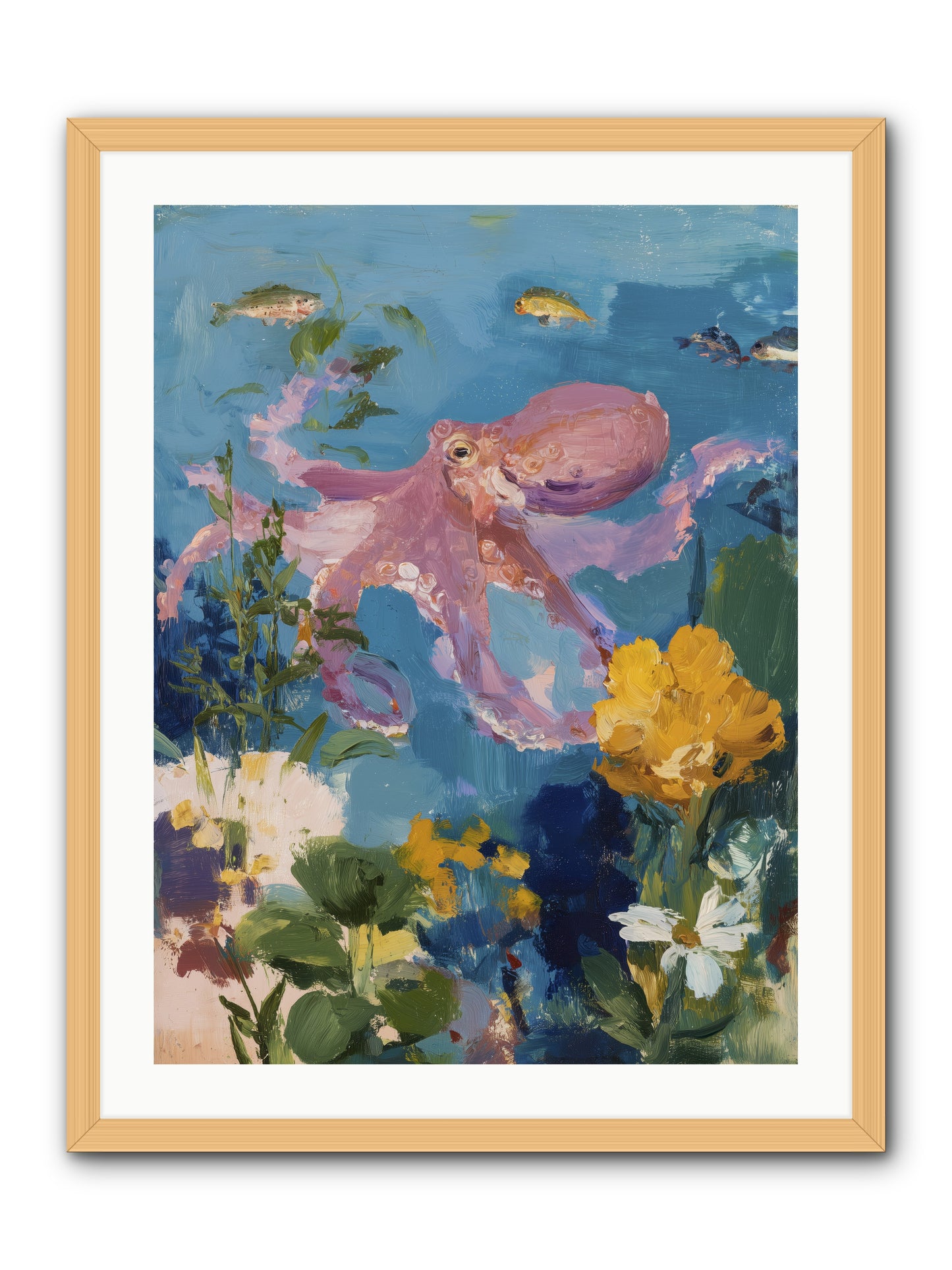 Beneath the Waves -- Framed Print - Natural 24x32
