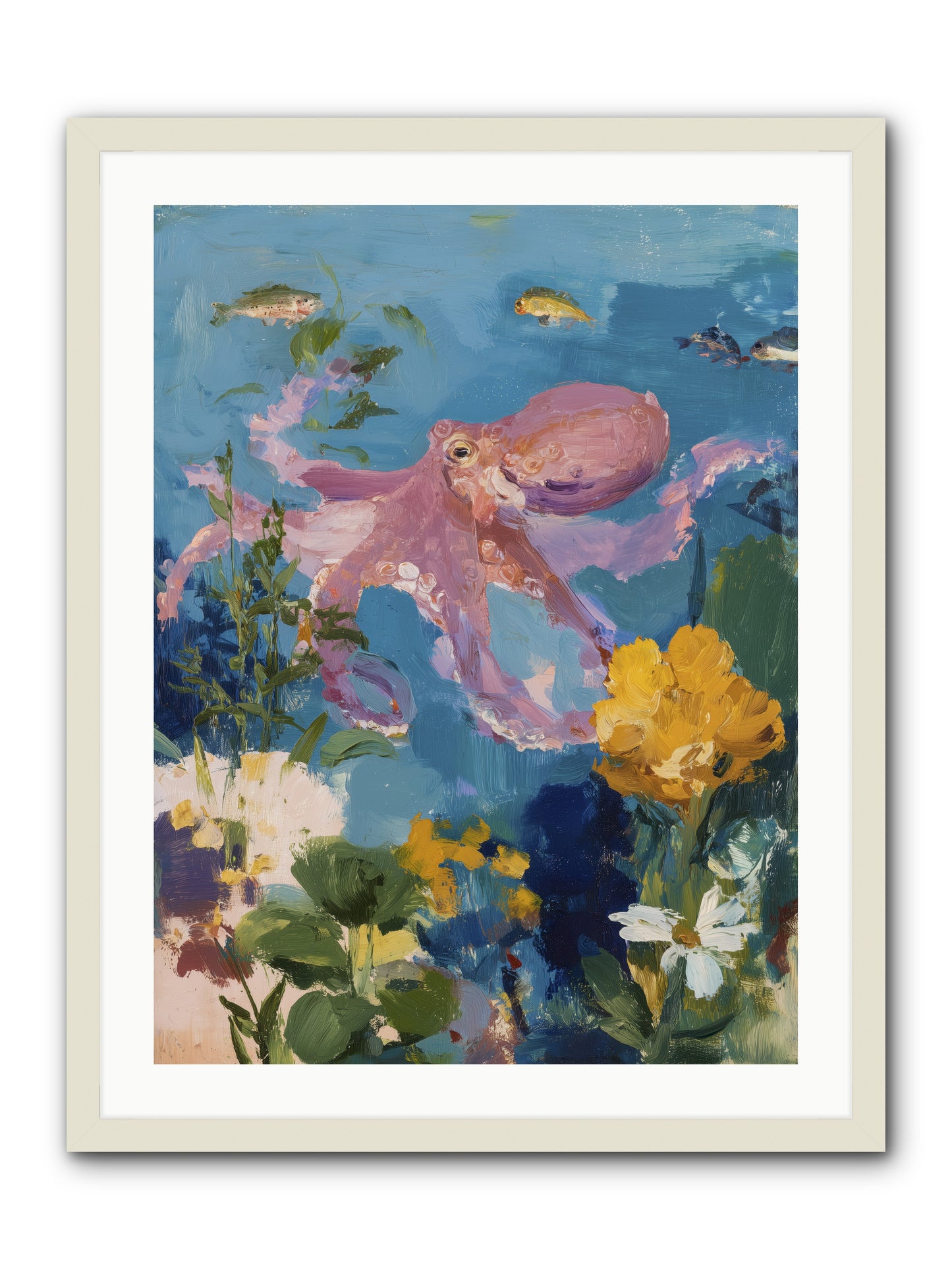 Beneath the Waves -- Framed Print - White 24x32
