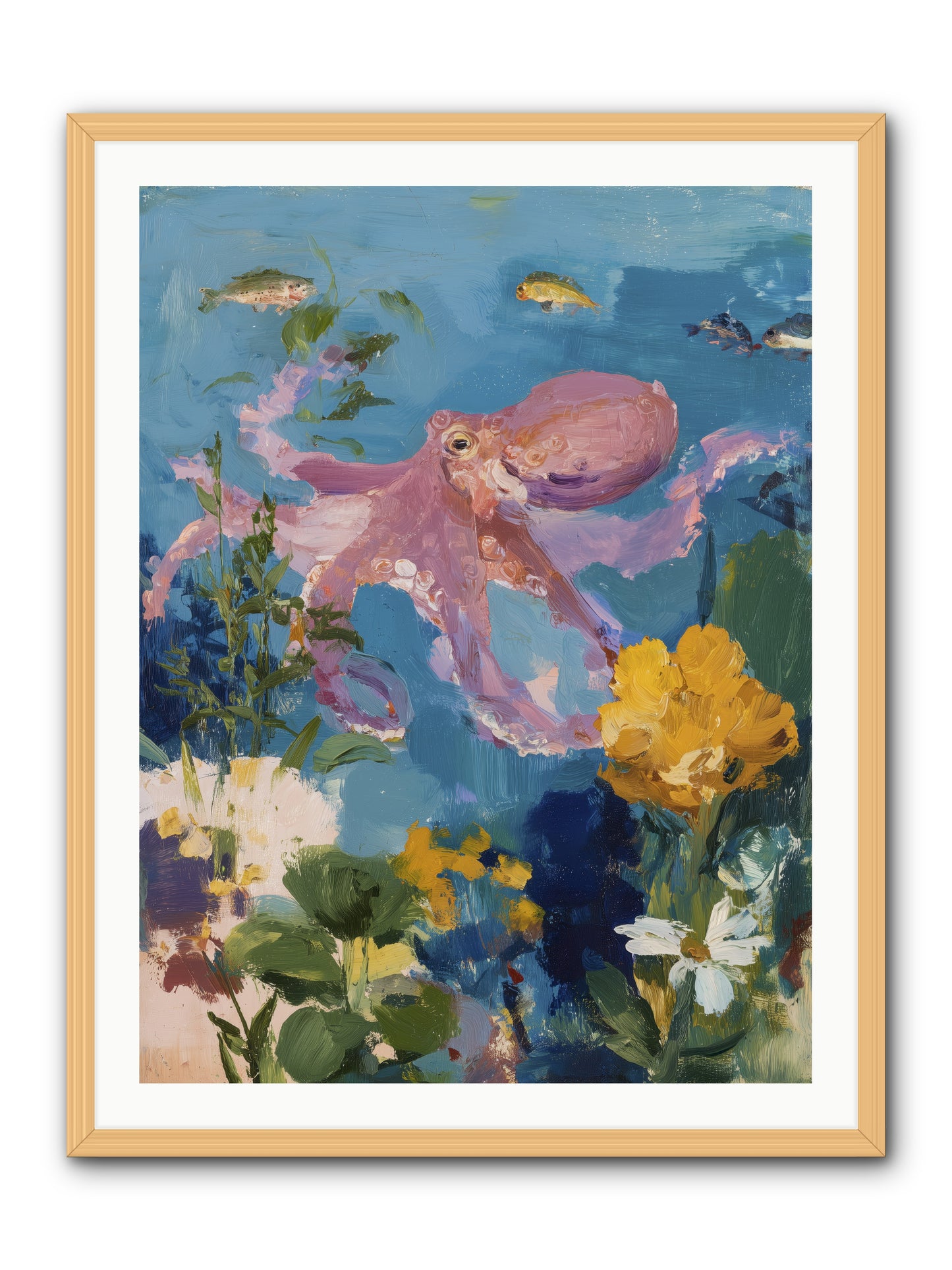 Beneath the Waves -- Framed Print - Natural 30x40