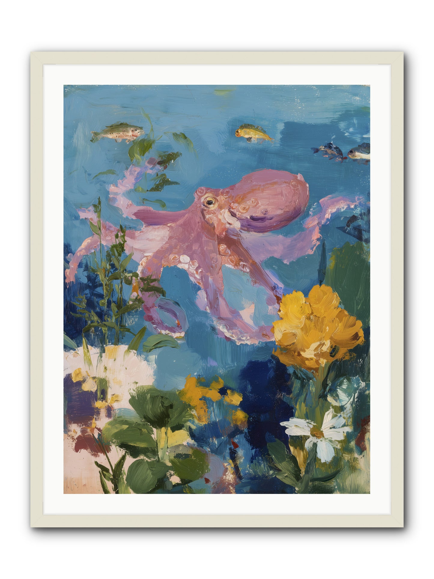 Beneath the Waves -- Framed Print - White 30x40