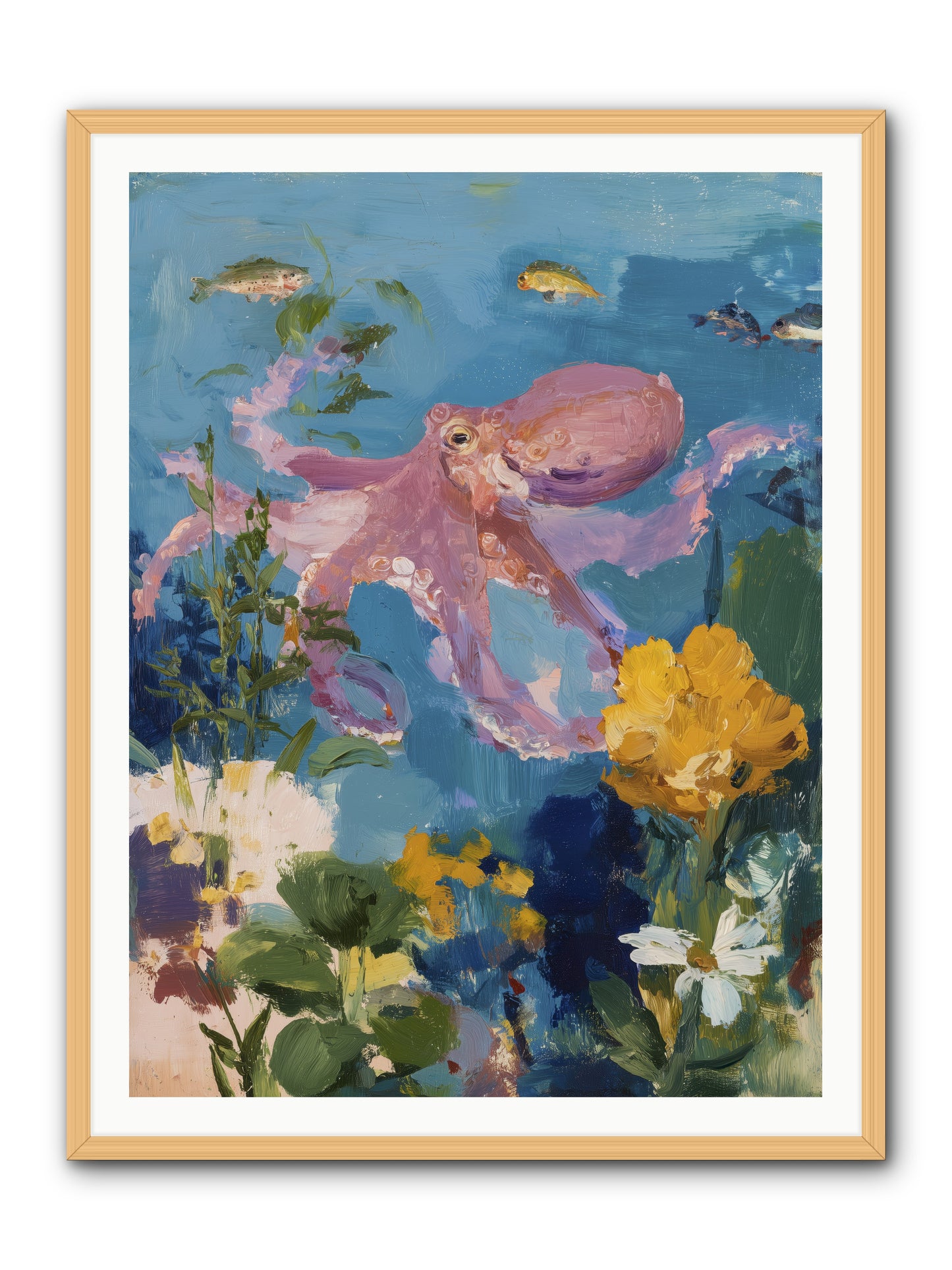 Beneath the Waves -- Framed Print - Natural 36x48