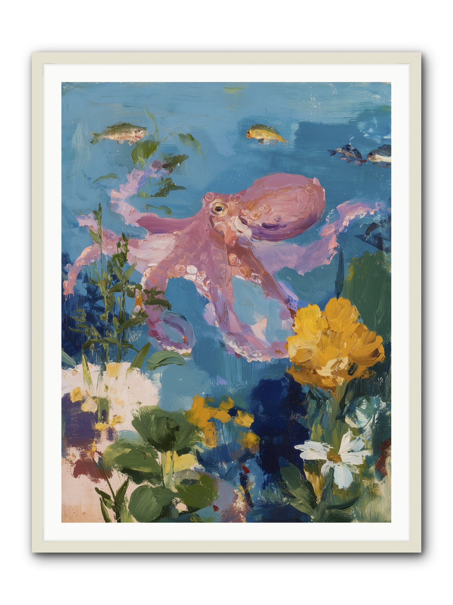 Beneath the Waves -- Framed Print - White 36x48