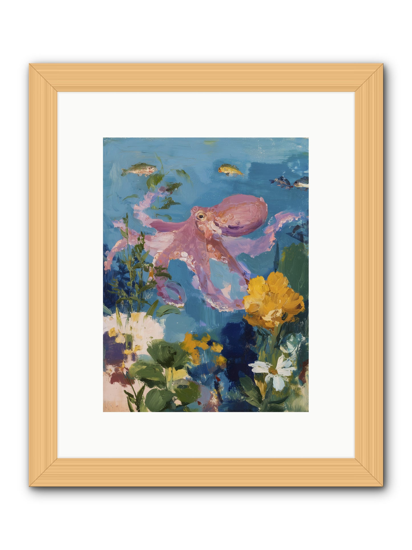 Beneath the Waves -- Framed Print - Natural 9x12