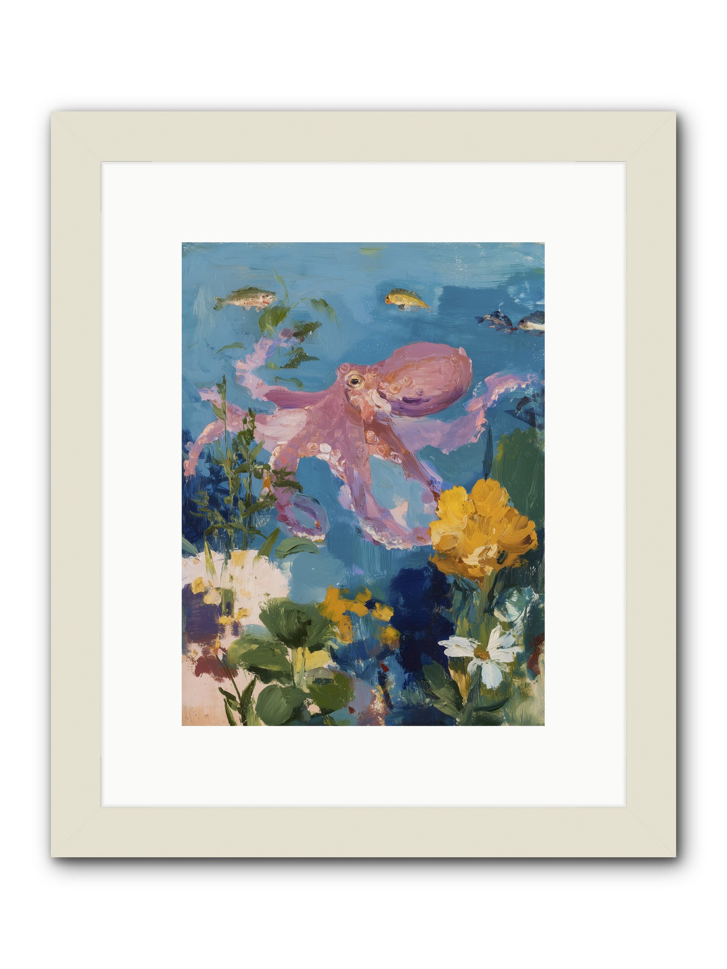 Beneath the Waves -- Framed Print - White 9x12