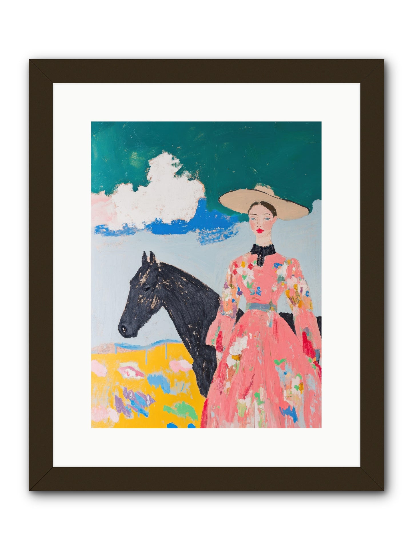 Beneath the Wide Brim Shadow -- Framed Print - Black 12x16