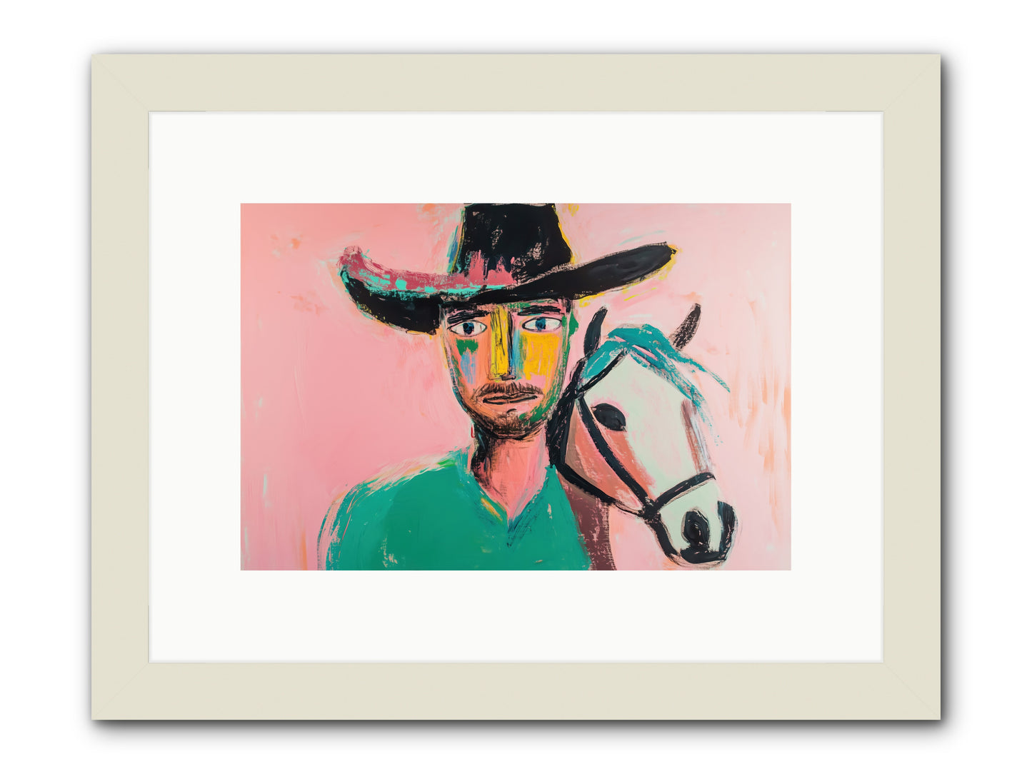 Bent Nail Ranch -- Framed Print - White 12x8