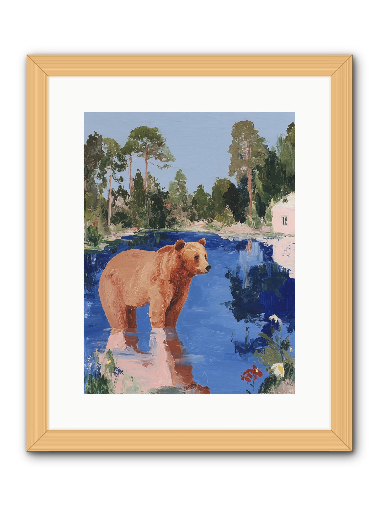 Berry Thief -- Framed Print - Natural 12x16