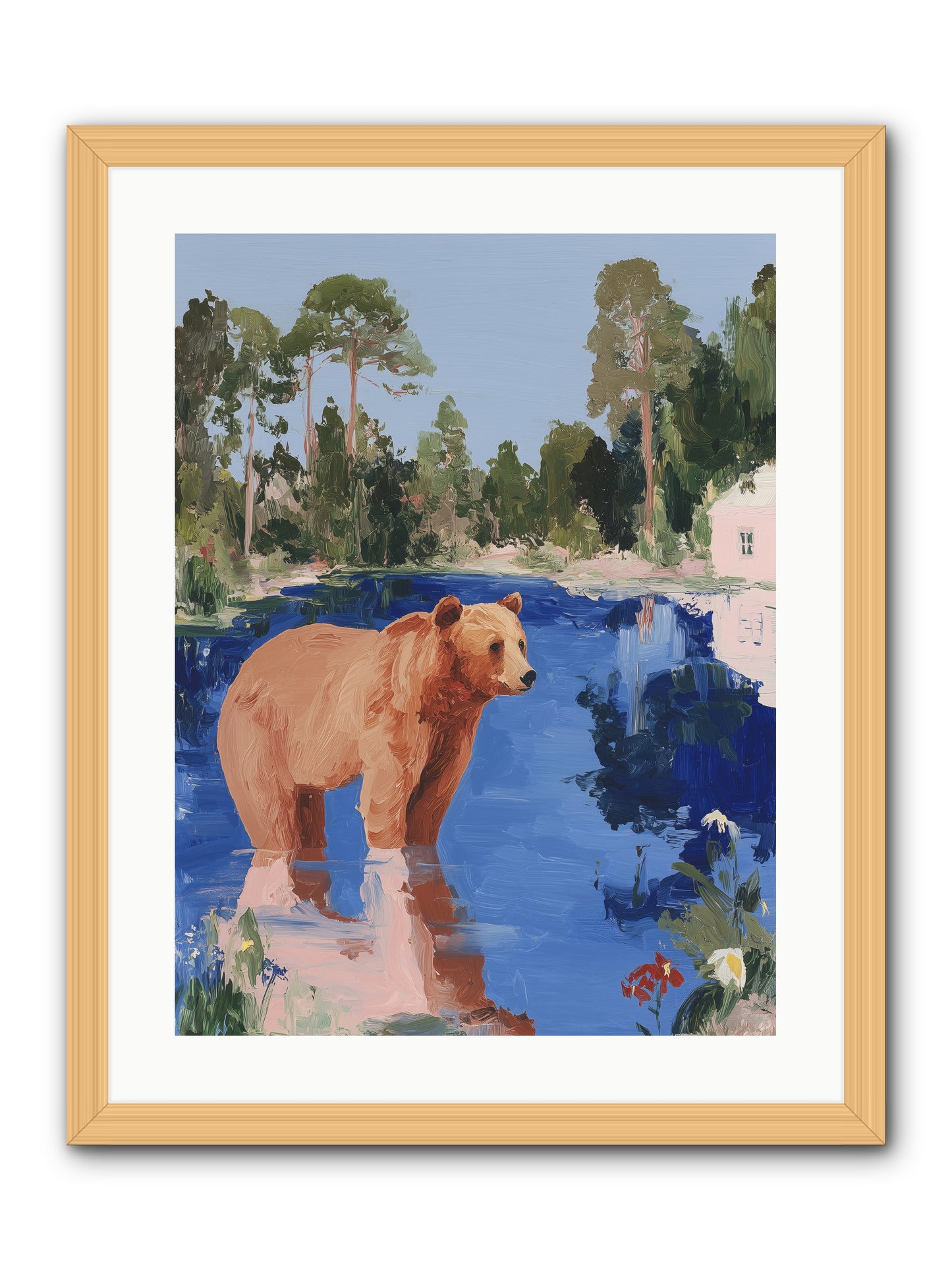 Berry Thief -- Framed Print - Natural 18x24