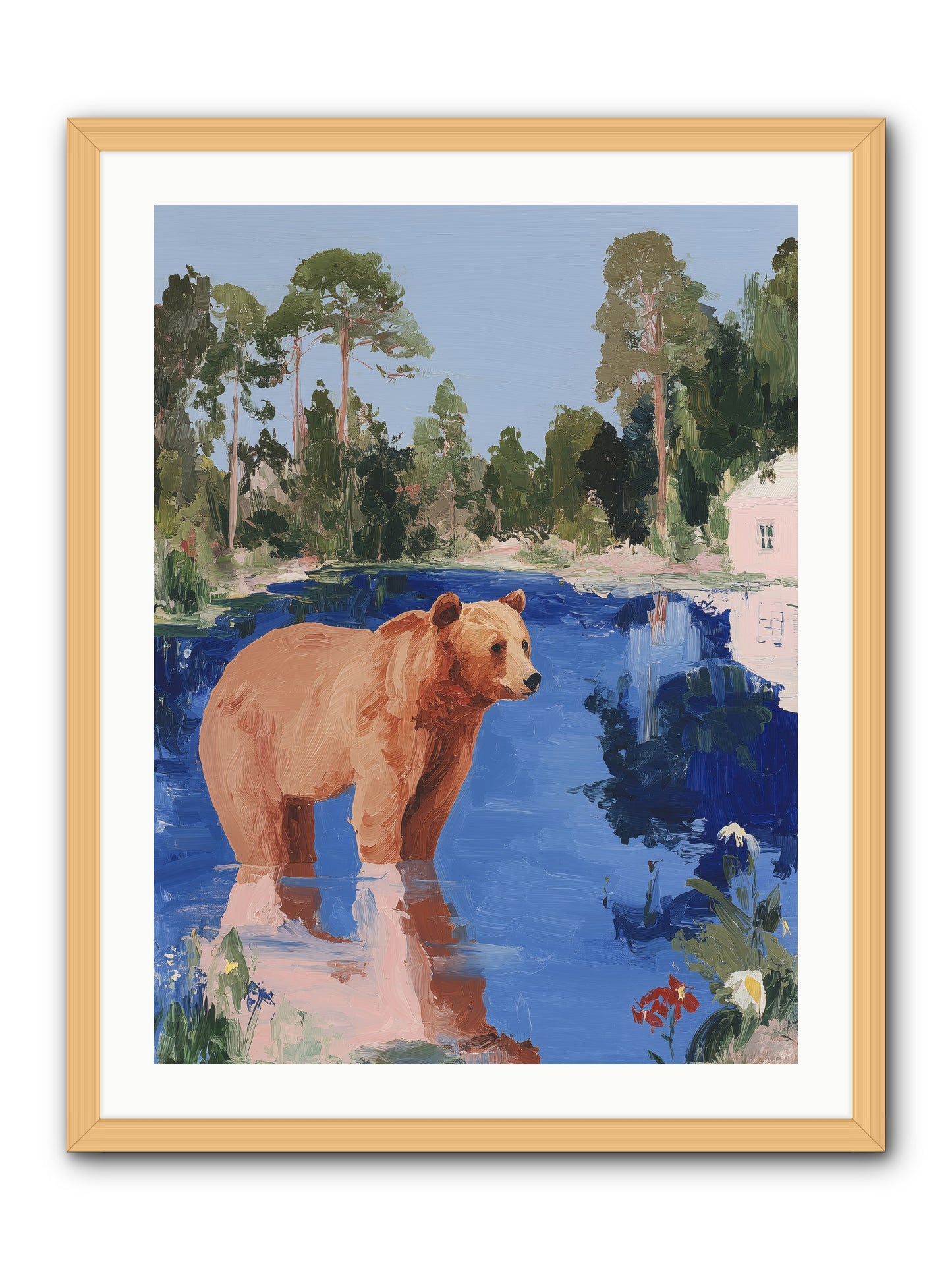 Berry Thief -- Framed Print - Natural 24x32