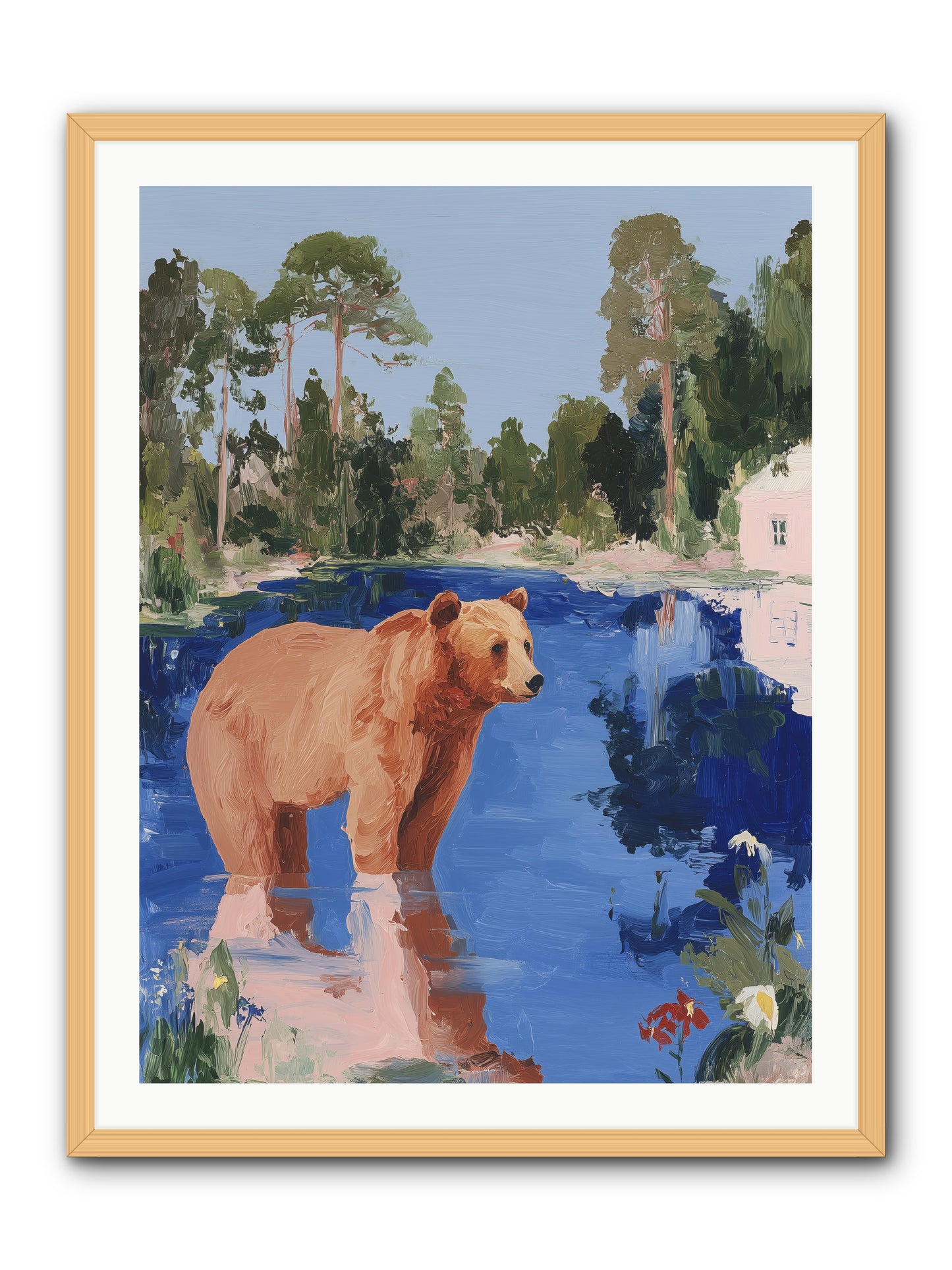 Berry Thief -- Framed Print - Natural 30x40