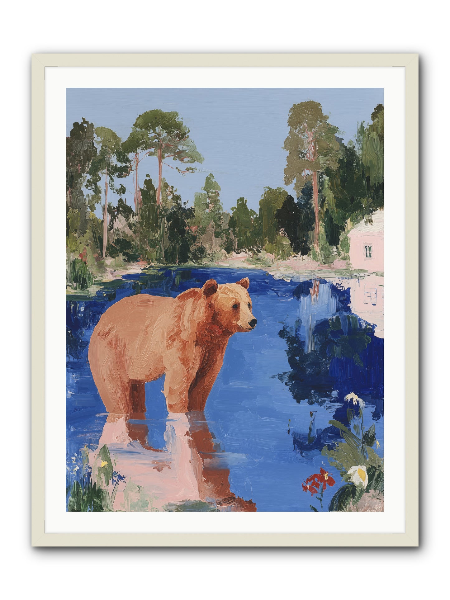 Berry Thief -- Framed Print - White 30x40