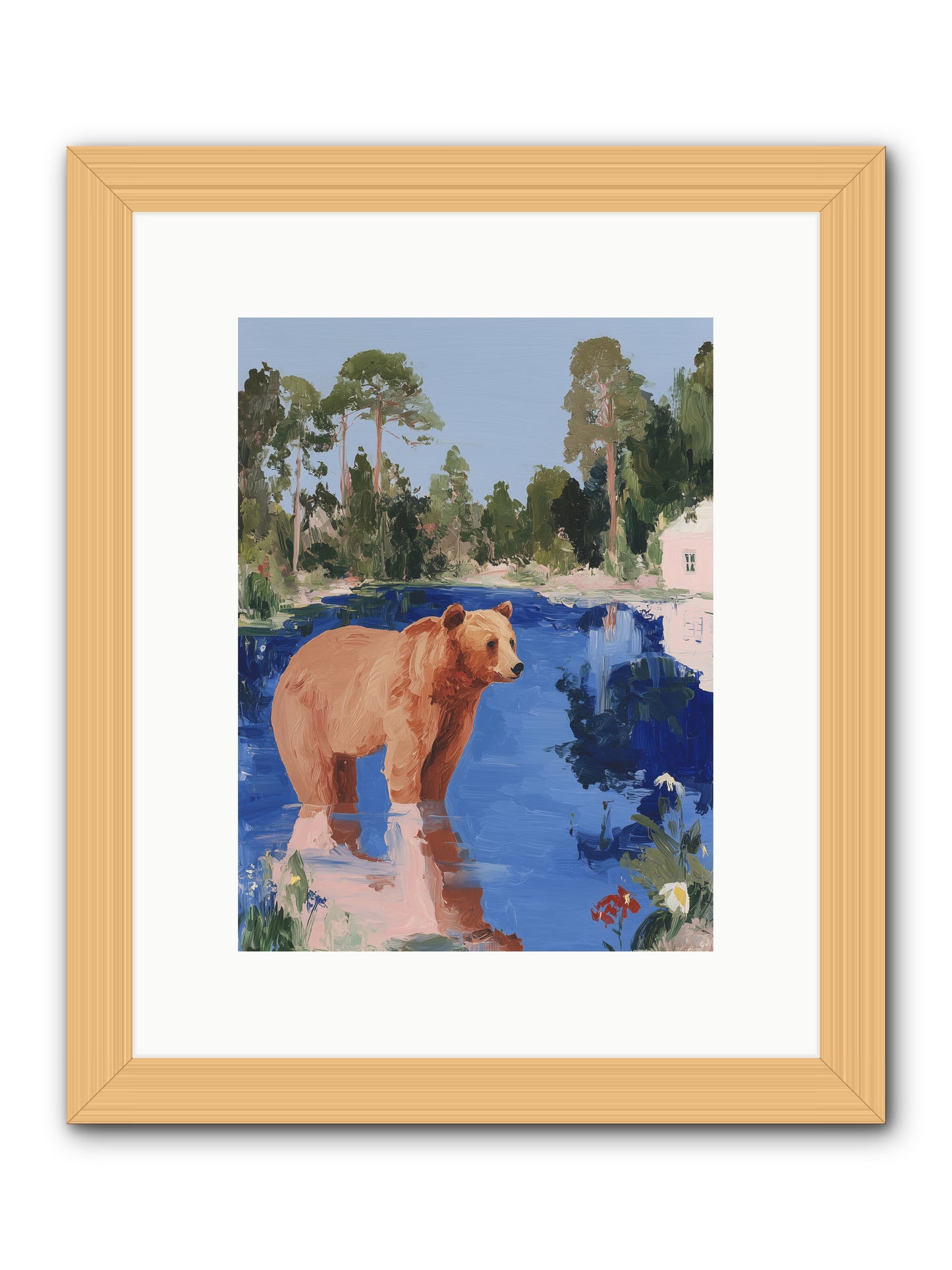 Berry Thief -- Framed Print - Natural 9x12