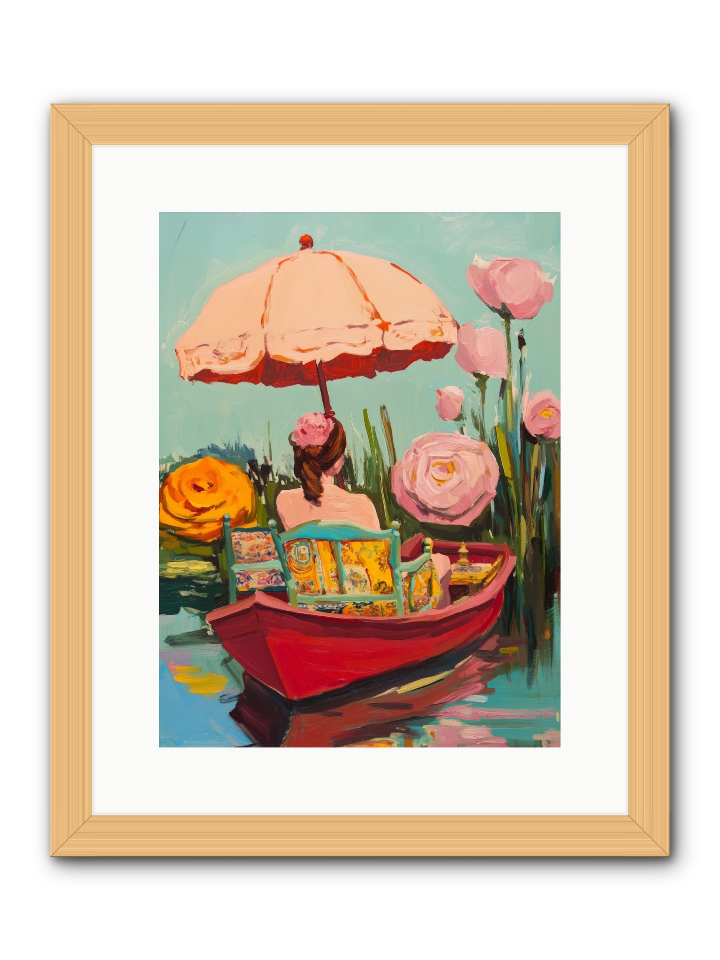 Between Blue BanksRez2 -- Framed Print - Natural 12x16